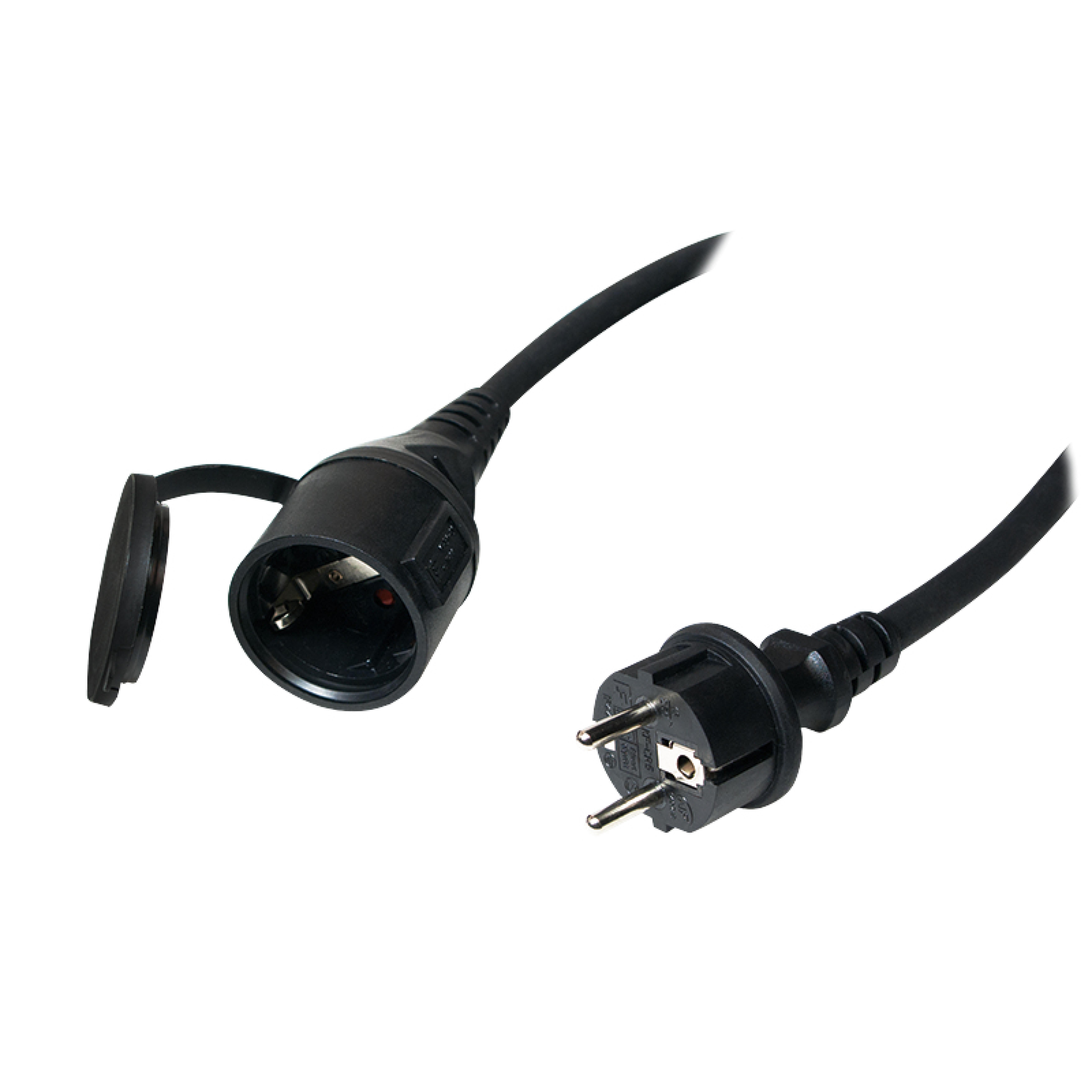 Logilink Strom-Verlaengerungskabel 5m schwarz