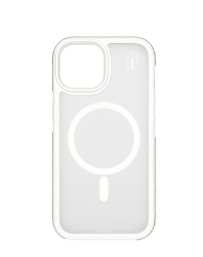 Transparente iPhone-Hülle mit MagSafe-Ring, weißer Rand