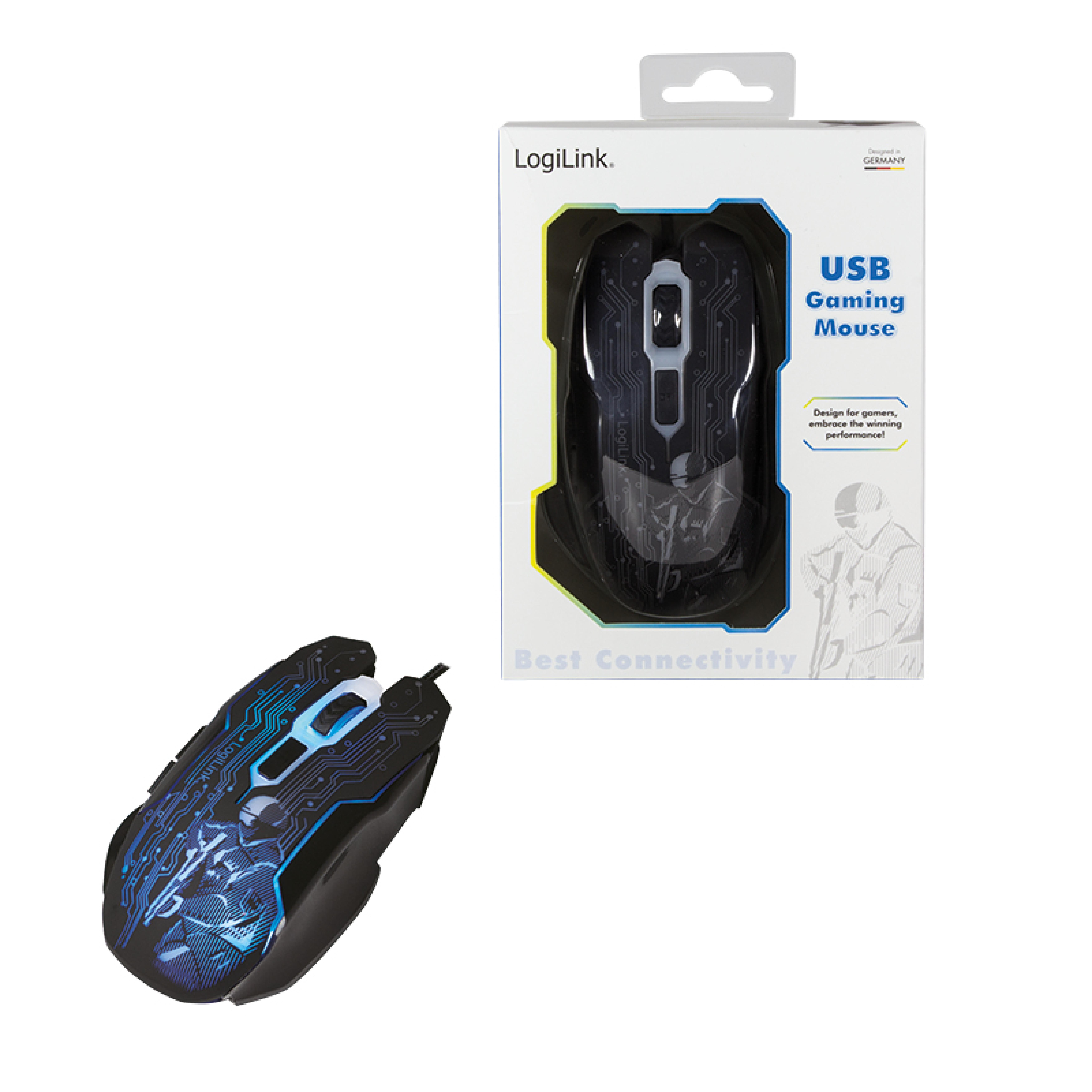 Logilink Gaming Maus, USB, 6-button, 2400dpi