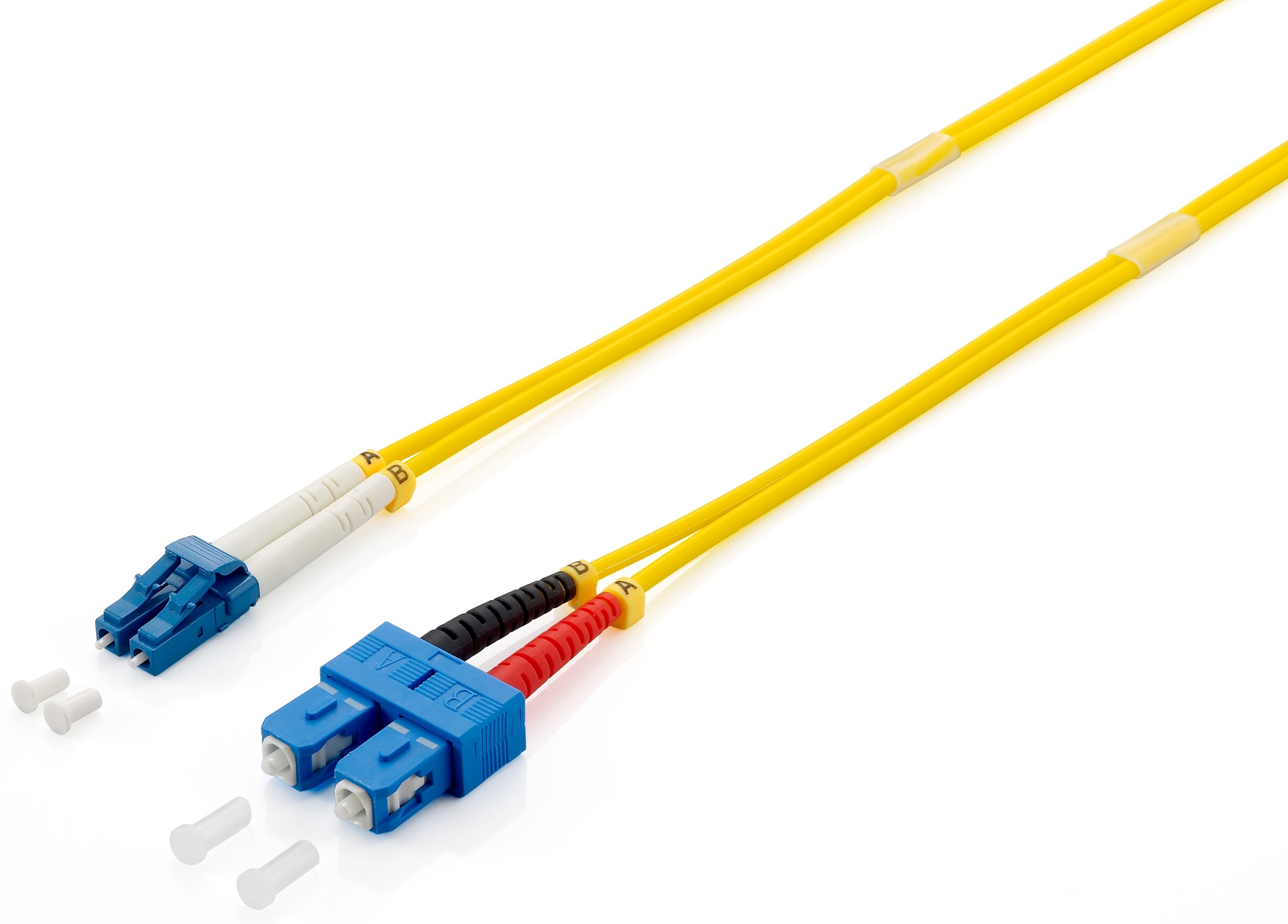 Equip Patchkabel LC->SC 5.00m Singlemode Duplex OS2 gelb Polybeute