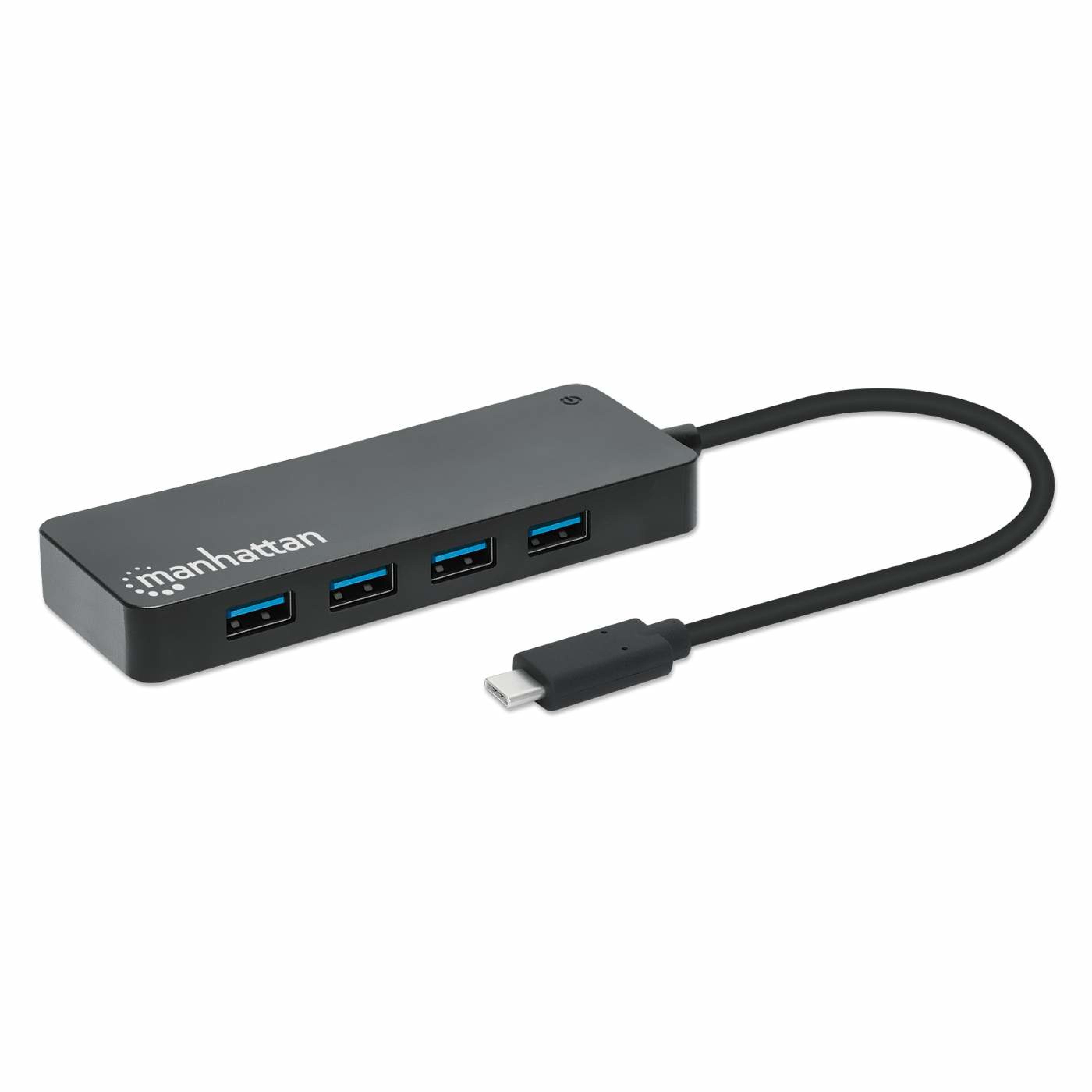 MANHATTAN 7-Port USB Hub C-Stecker A-Buchse 5Gbit/s schwar