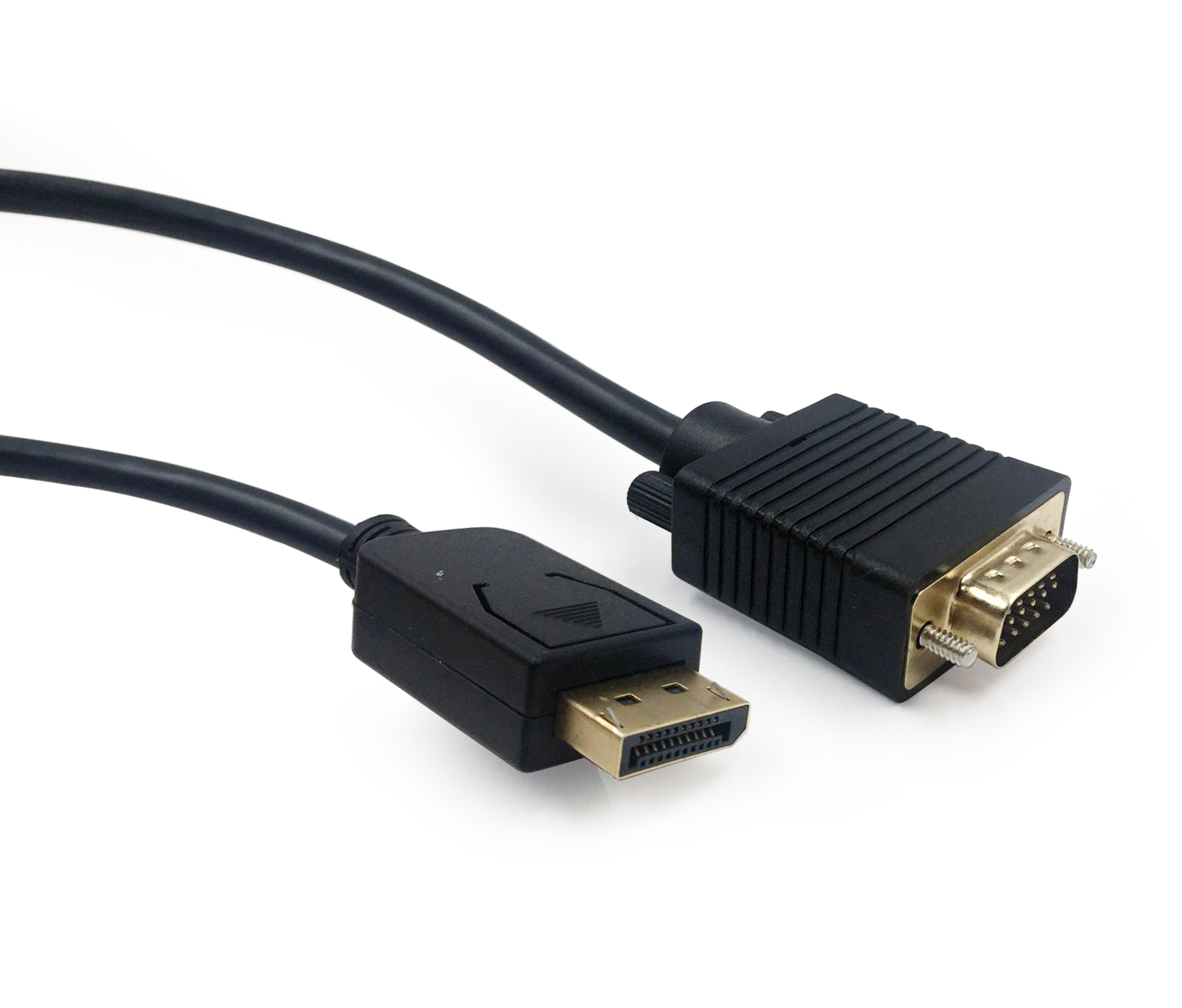 gembird Display Port zu VGA adapter Kabel, 1,8m, schw.