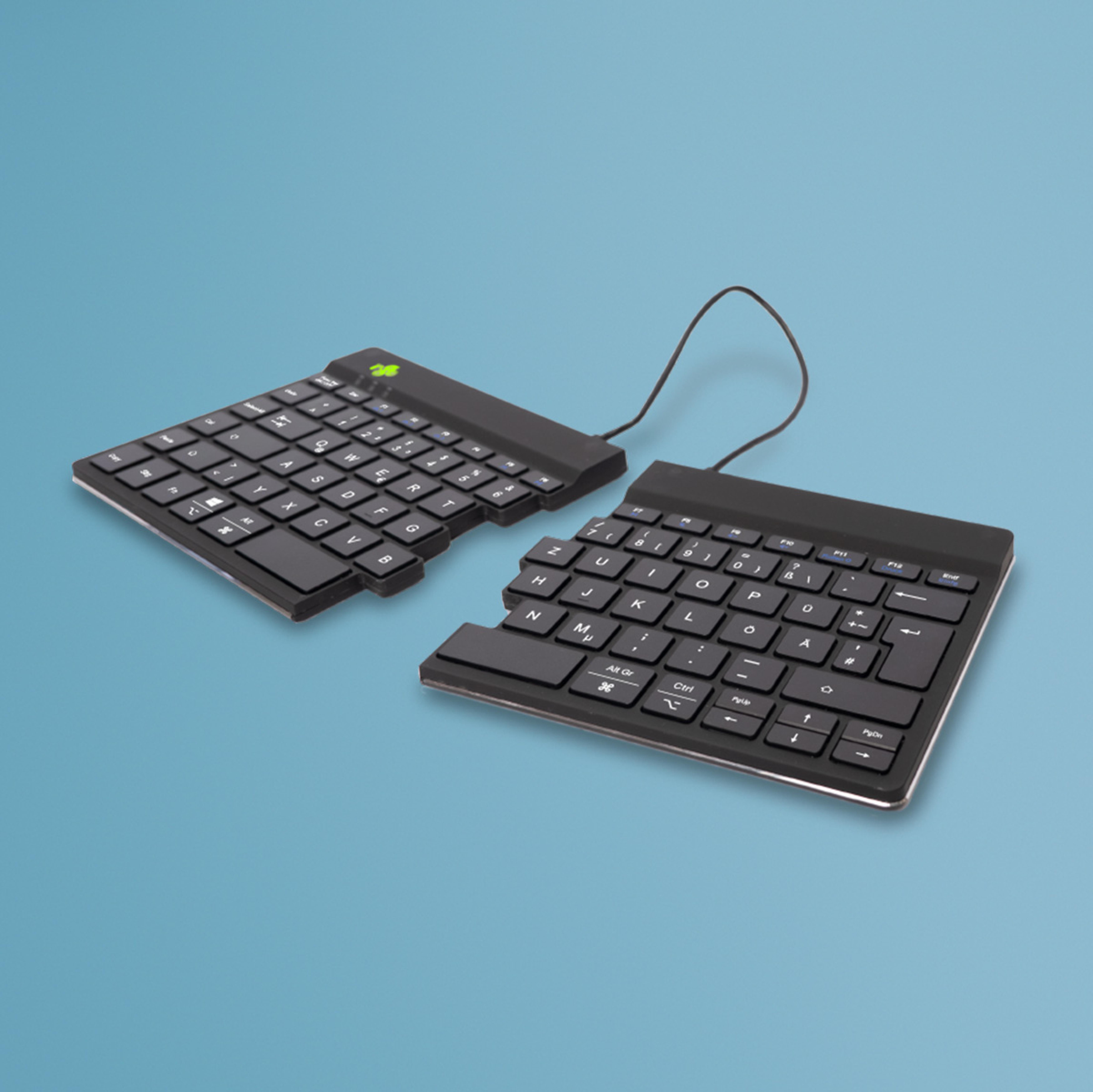 R-Go Tastatur Split Break DE-Layout kabellos Schwarz