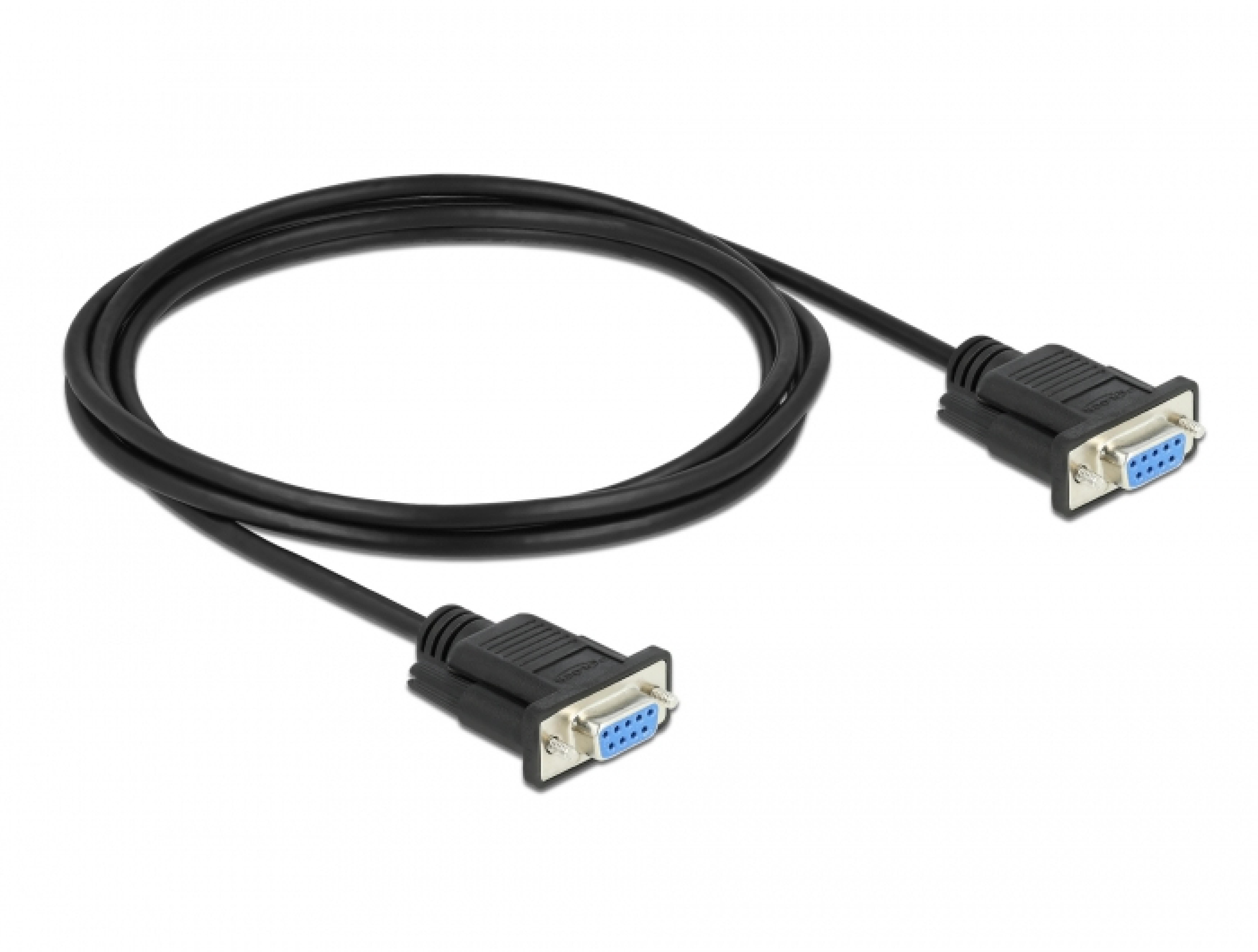 DELOCK Kabel Seriell Nullmodem D-Sub9 10 m Bu mit St-Gehaeuse
