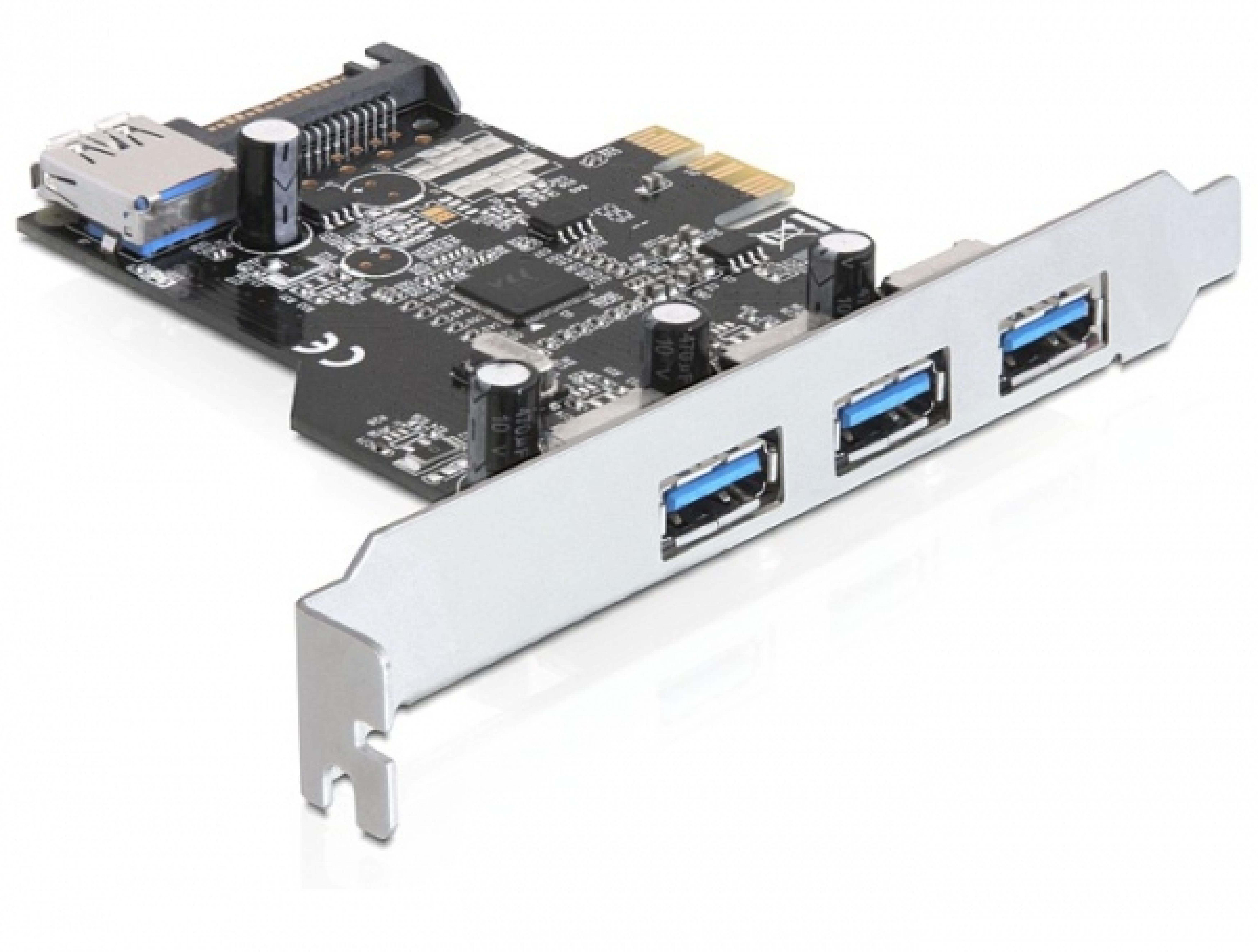 DELOCK PCI Expr Card 3x USB3.0 ext + 1x USB3.0 int +LowProfi