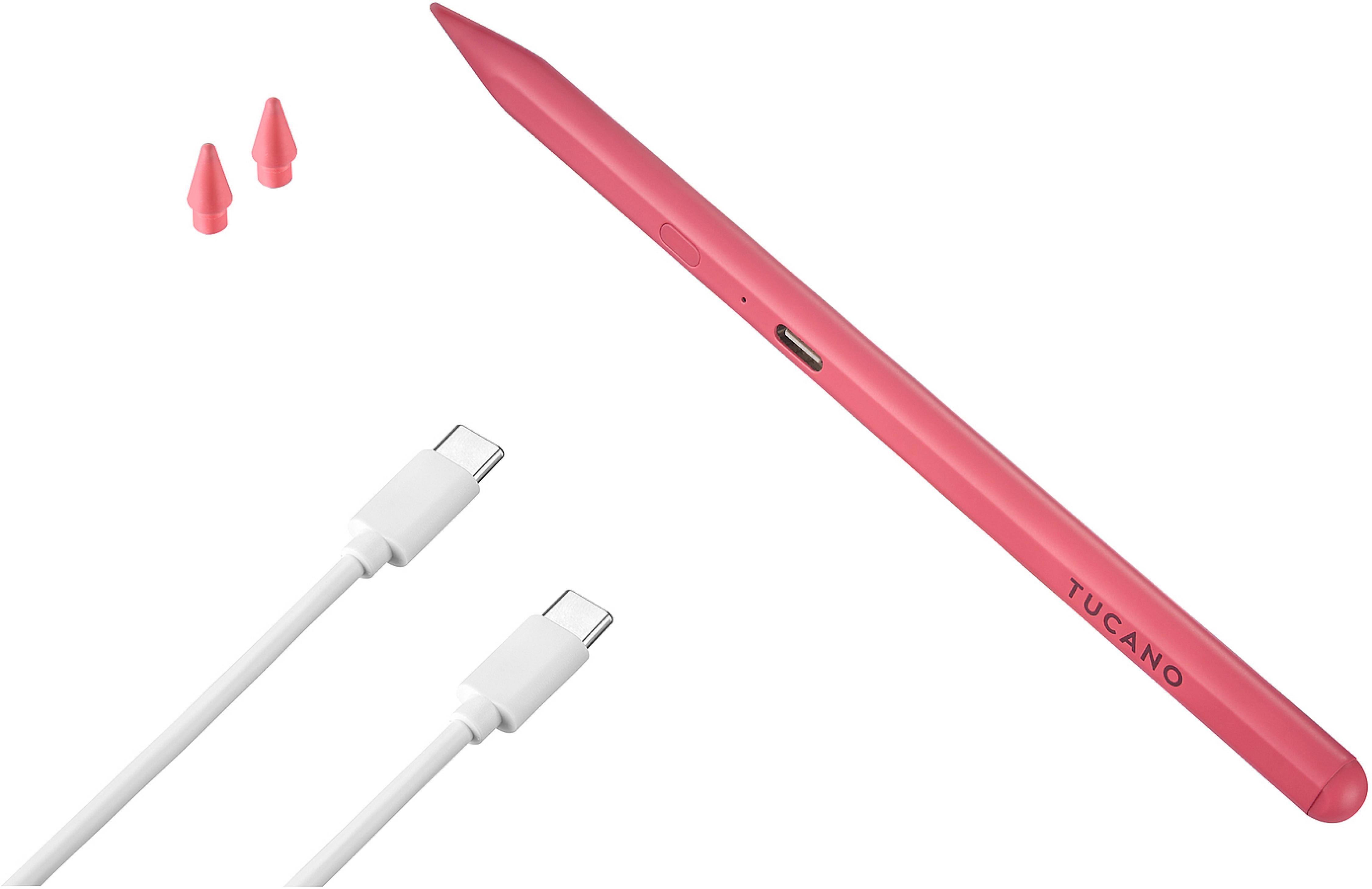 TUCANO UTILITY 3 Stylus Stift Pencil für alle Apple iPads (seit 2018), 50h Akkulaufzeit, pink