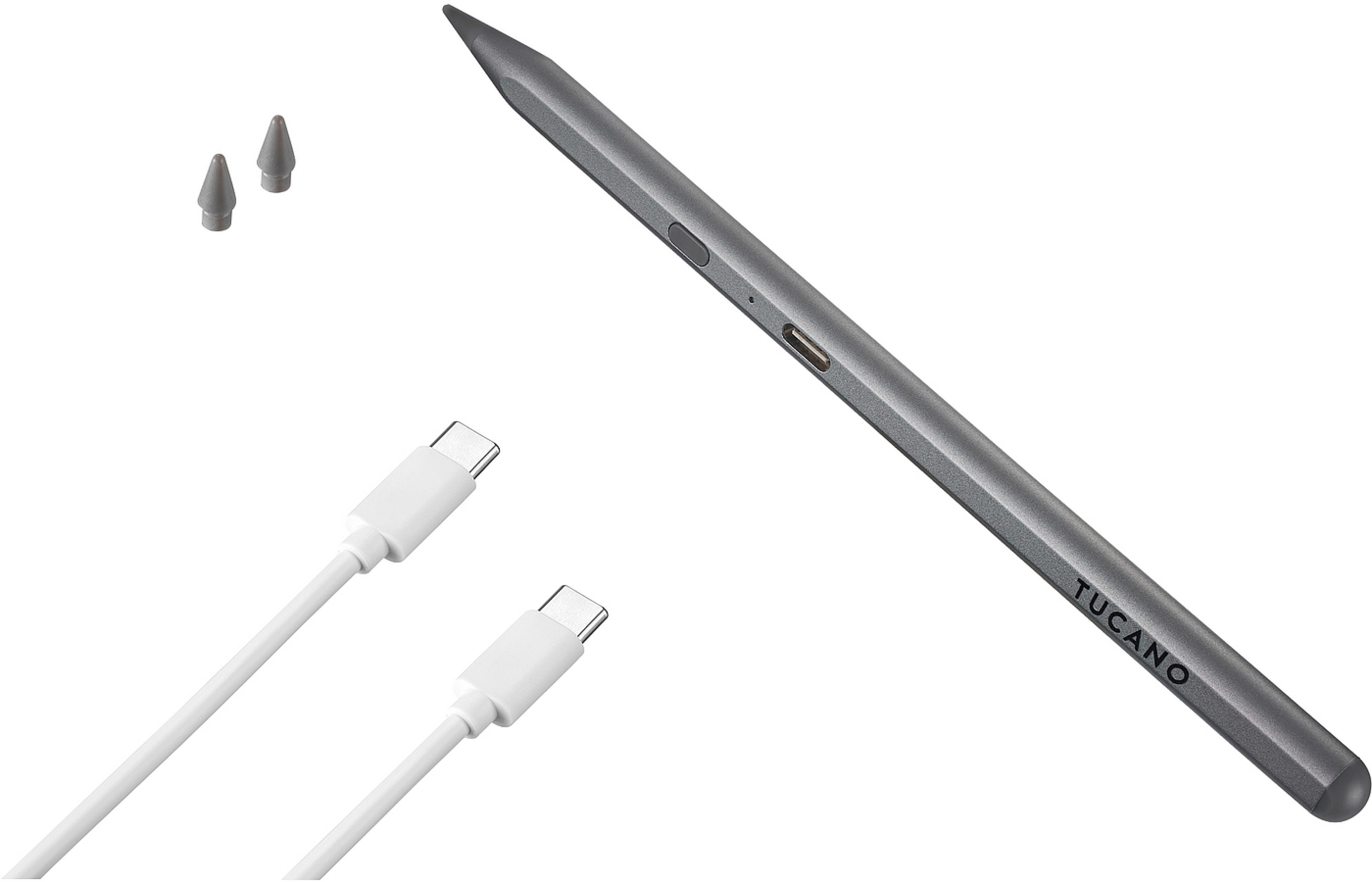 TUCANO UTILITY 3 Stylus Stift Pencil für alle Apple iPads (seit 2018), 50h Akkulaufzeit, grau