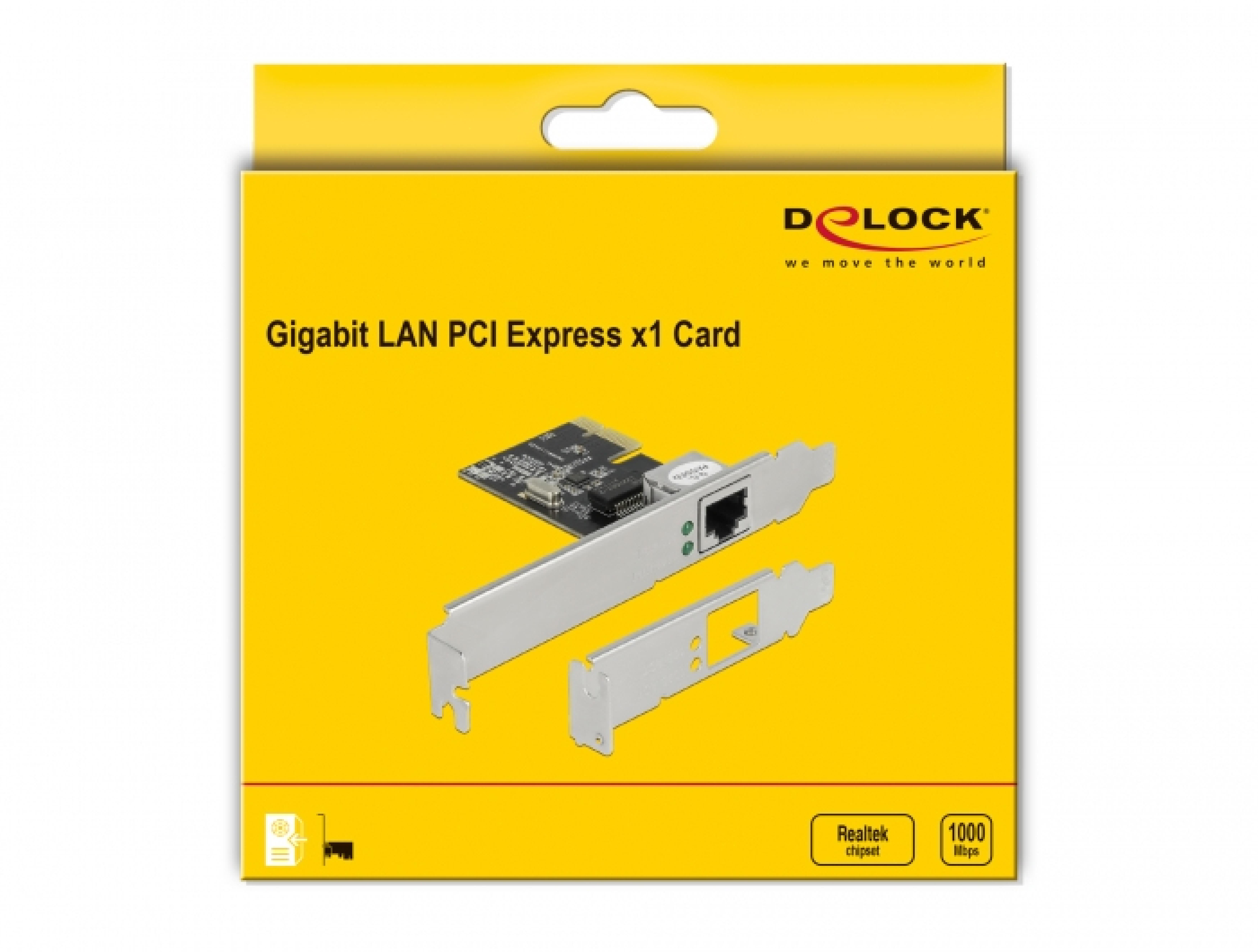 DELOCK PCI Express x1 Karte 1x RJ45 Gigabit LAN RTL8111