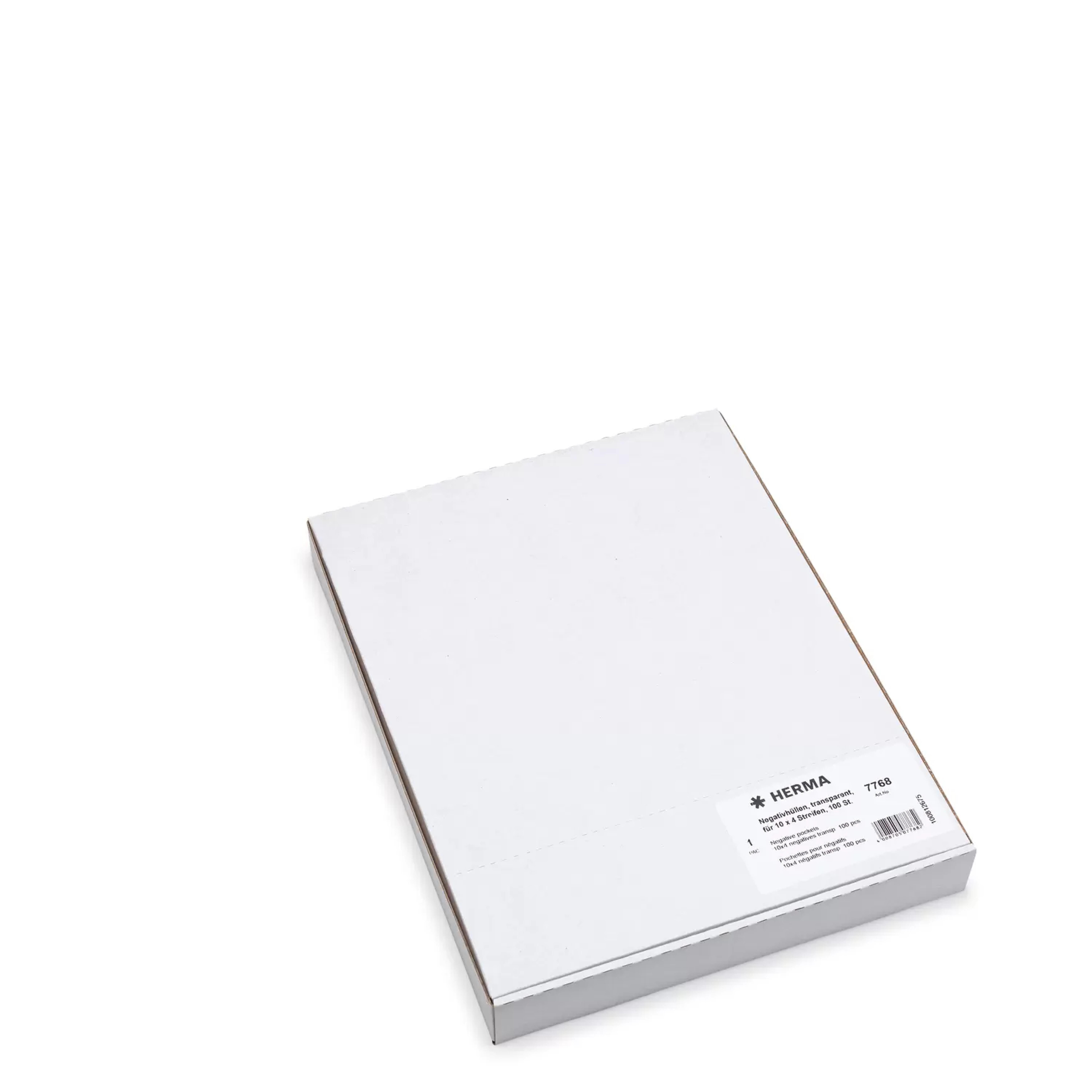 HERMA Negativhuellen transparent fuer 10 x 4 Streifen 100 St.