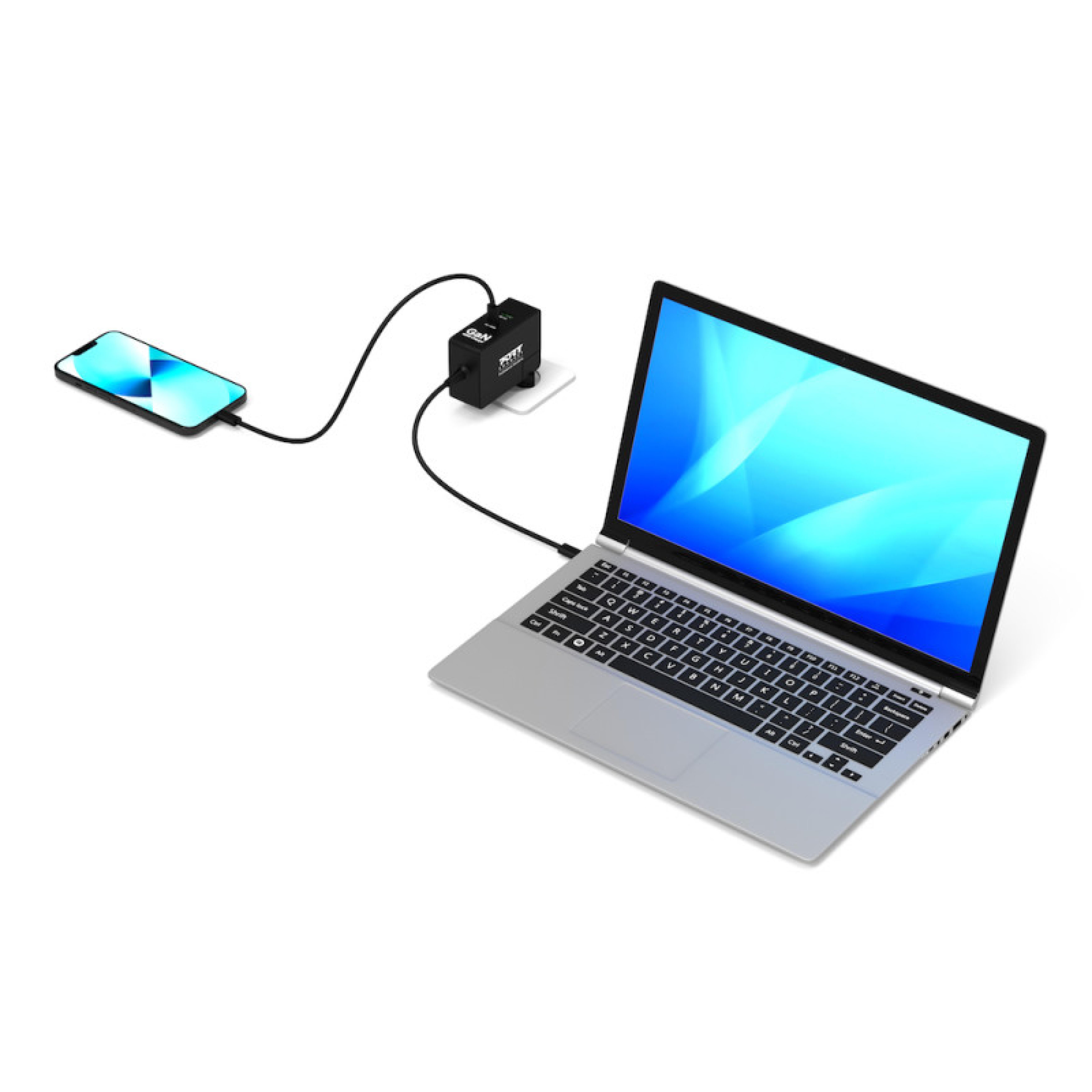Port USB-C Ladegeraet GaN 100W USB-C/A Reiseadapter
