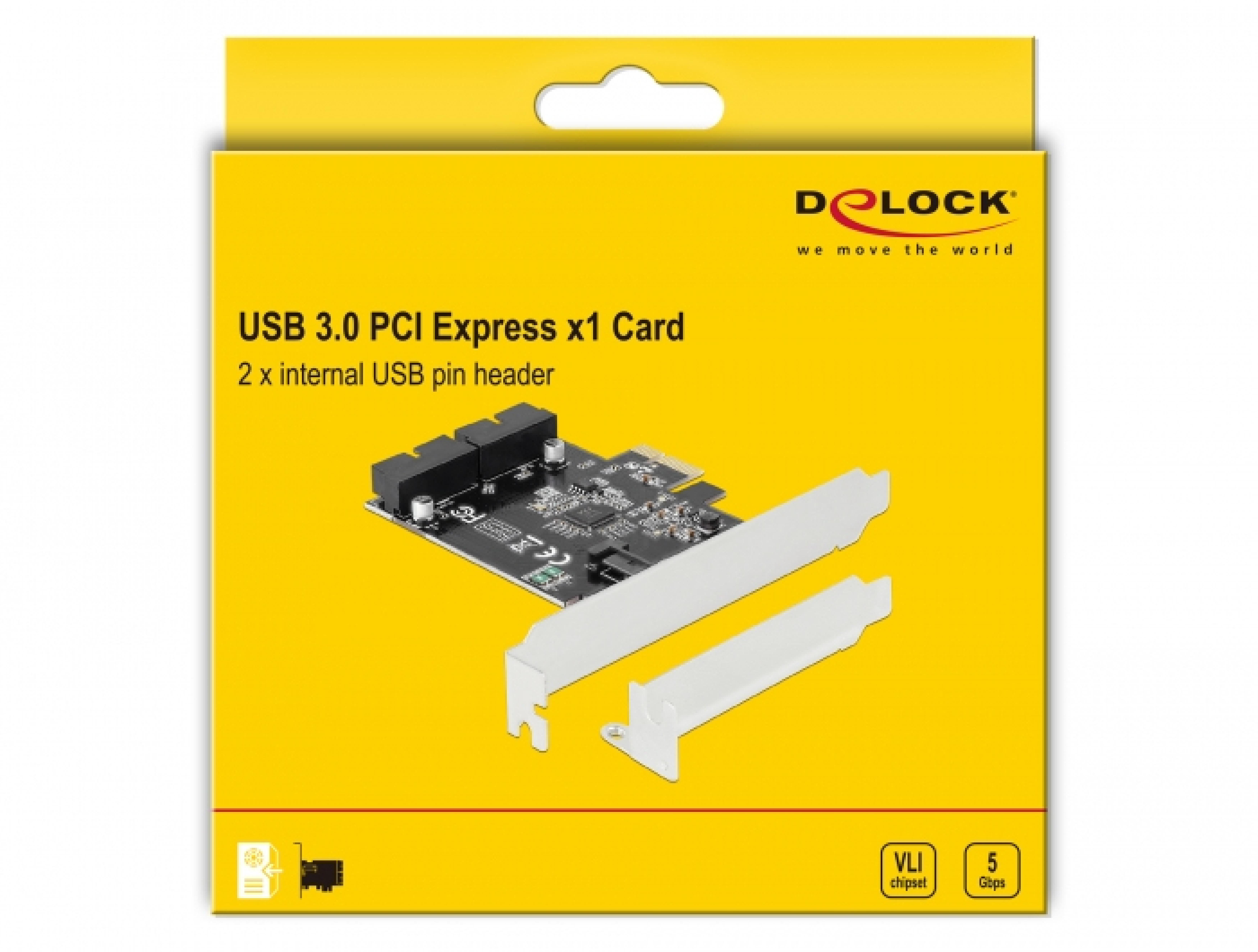 DELOCK PCI Express Karte zu 2x intern USB 3.0 Pfostenstecker
