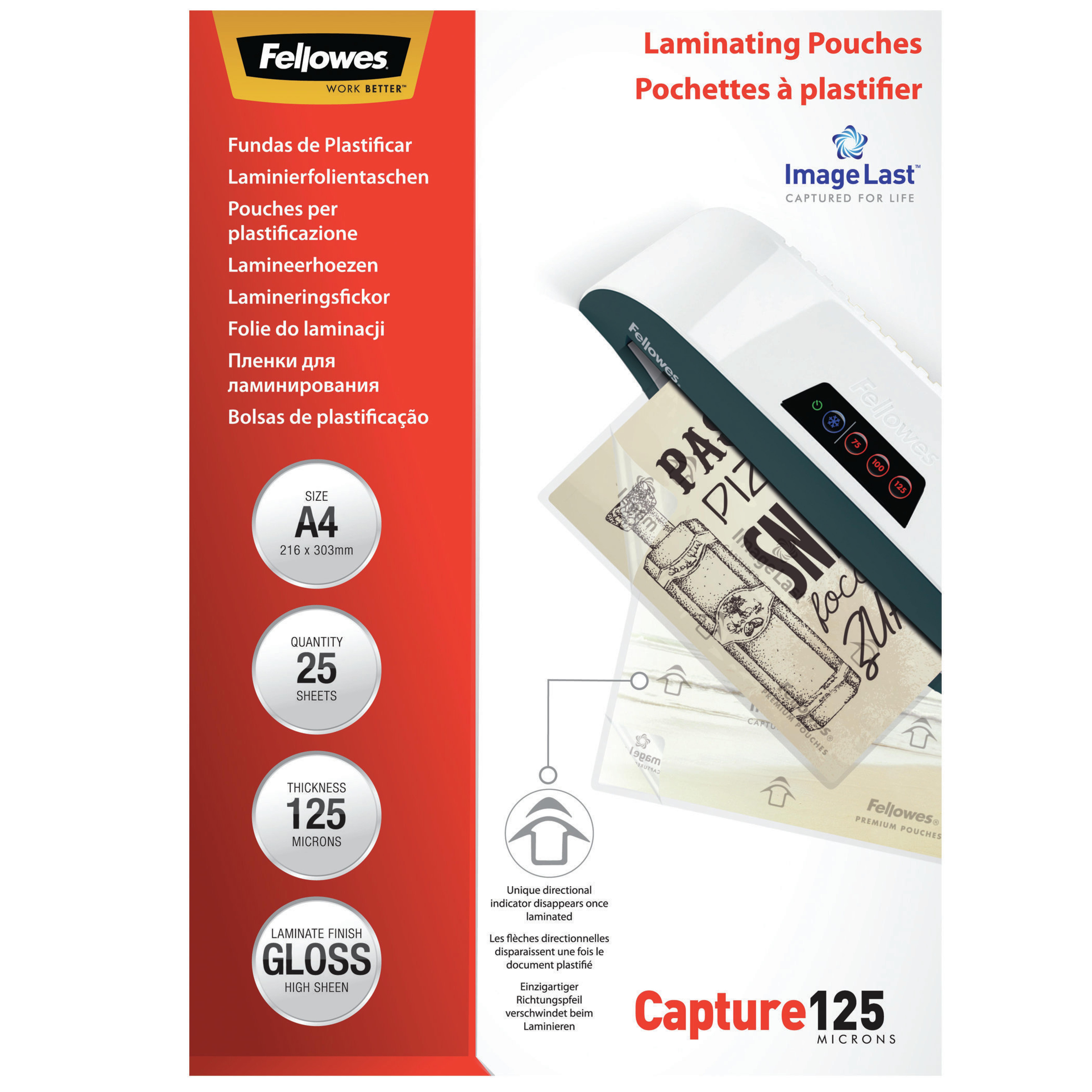 Fellowes Laminierfolie ImageLast A4 125Mikron glaenzend 25P