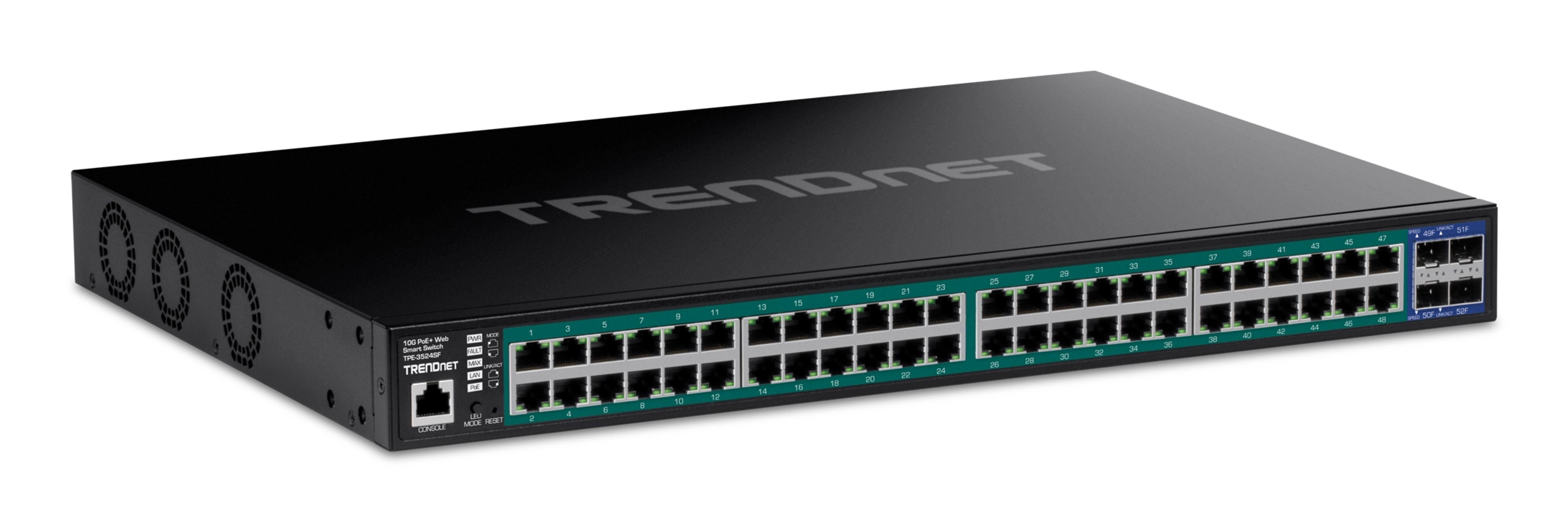 TRENDnet 52-Port Gigabit Web Smart 740W PoE+ Switch 10G SFP+
