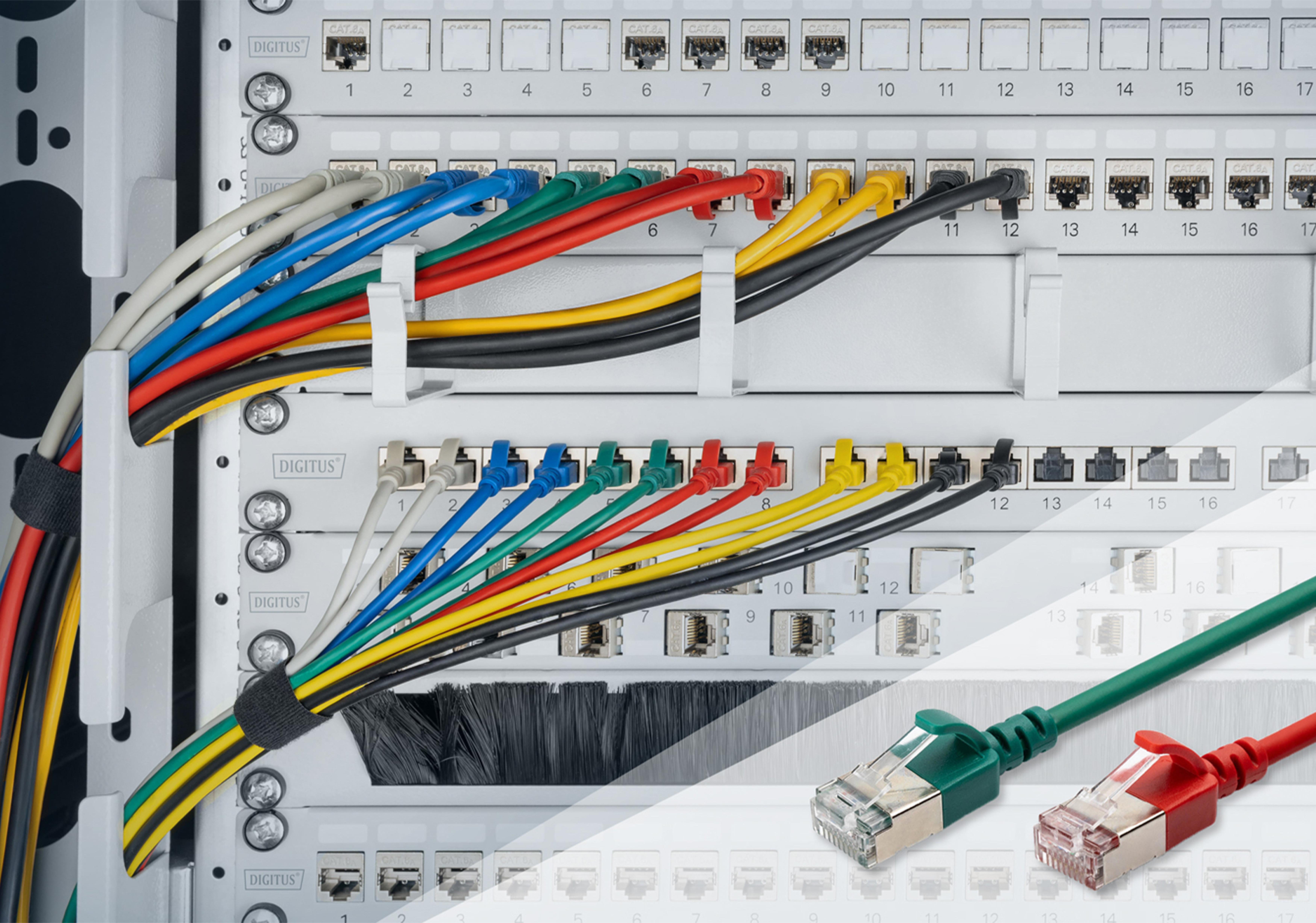 DIGITUS Patchkabel CAT 6A F/FTP Slim 0,30m schwarz
