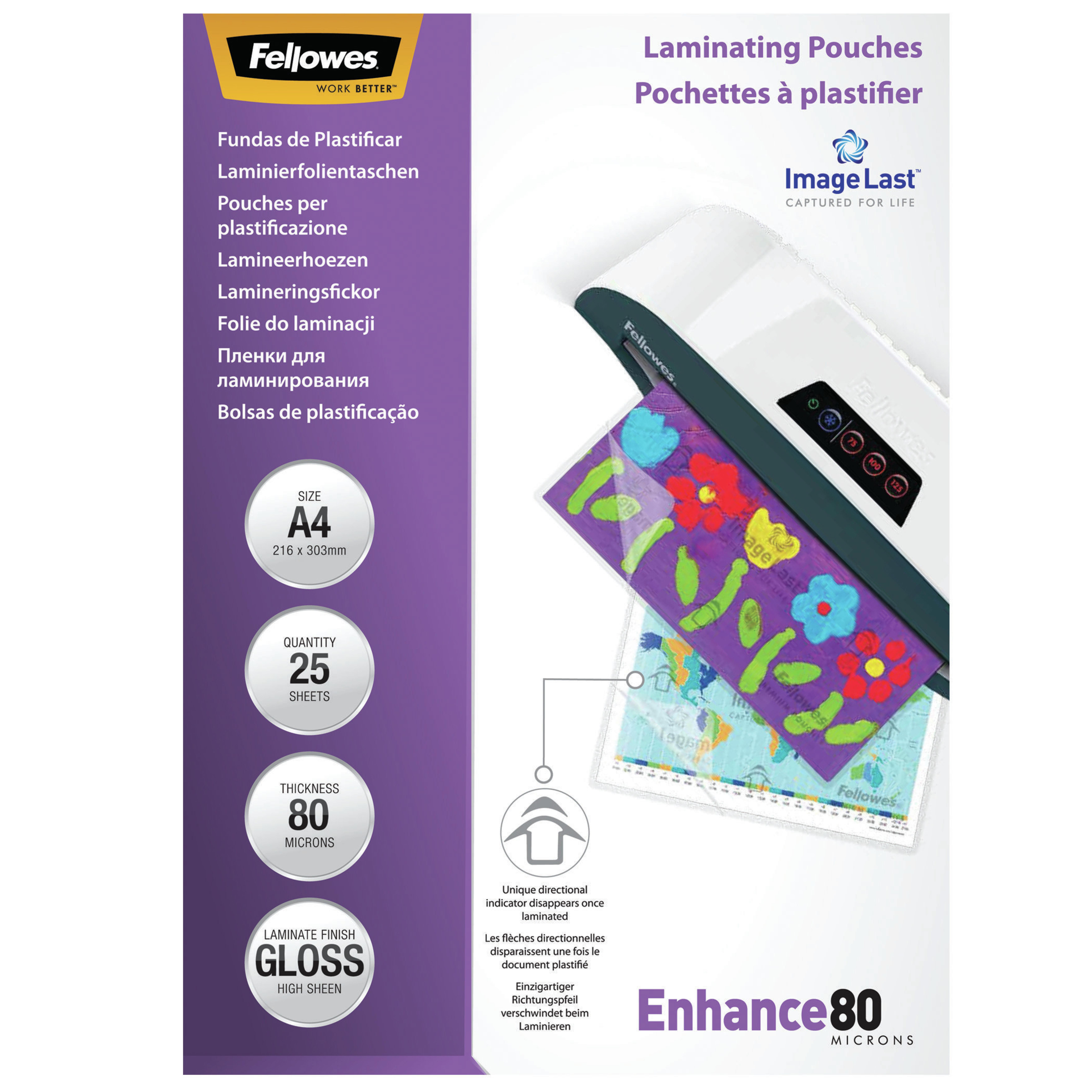 Fellowes Laminierfolie ImageLast A4 80Mikron glaenzend 25P