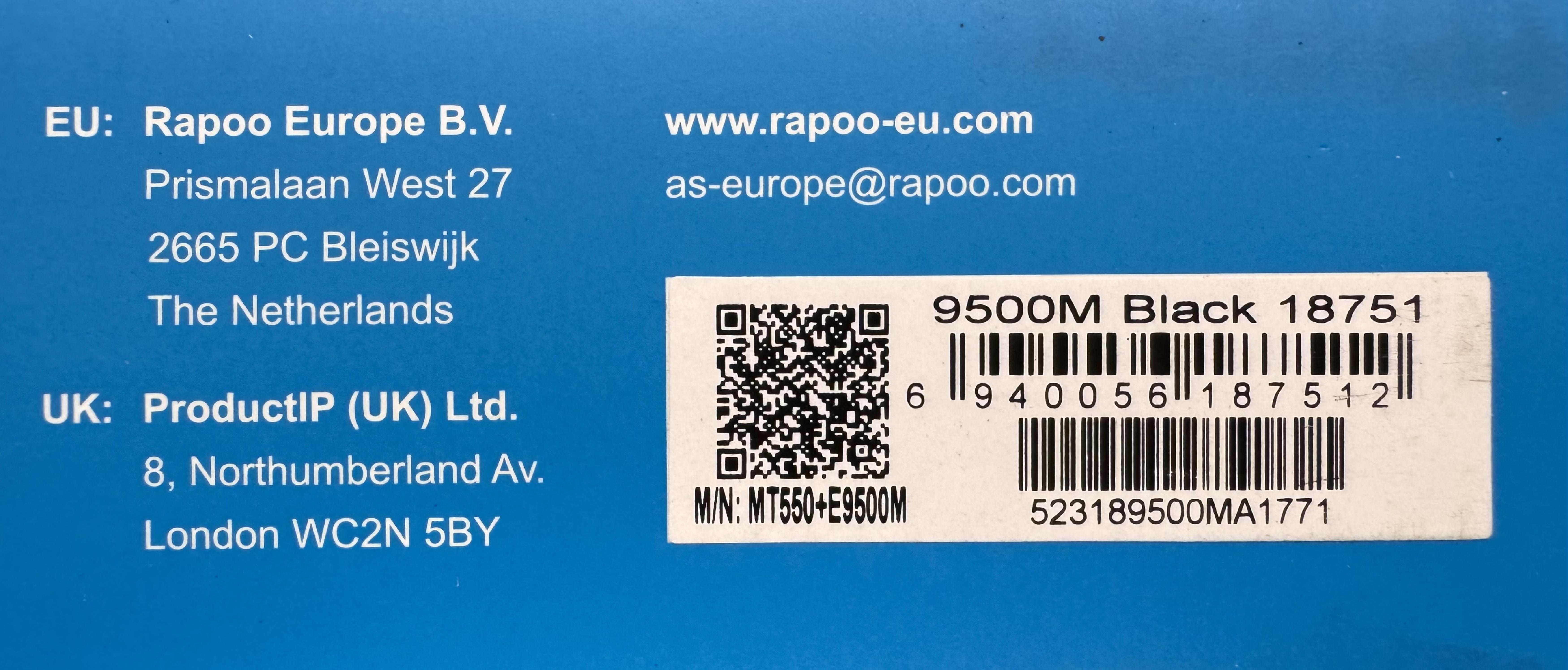 RAPOO 9500M.DE BLK Multi-Mode Combo