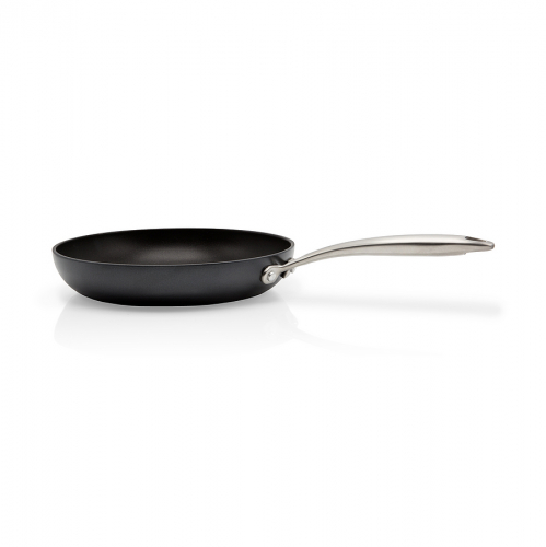 Schwarze Antihaft-Pfanne mit langem Edelstahlgriff, perfekt für die Küche