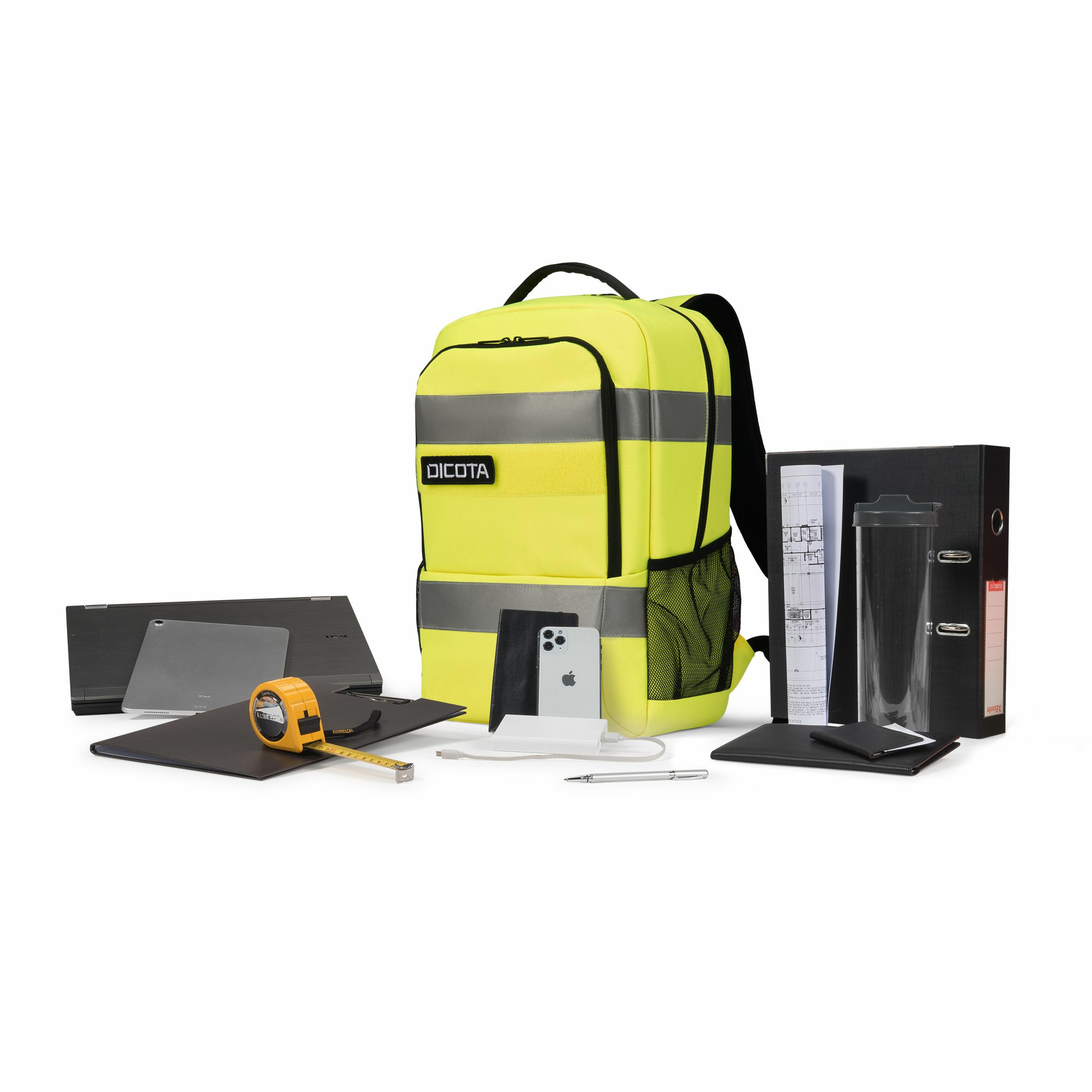Dicota Backpack HI-VIS Base 24 litre yellow