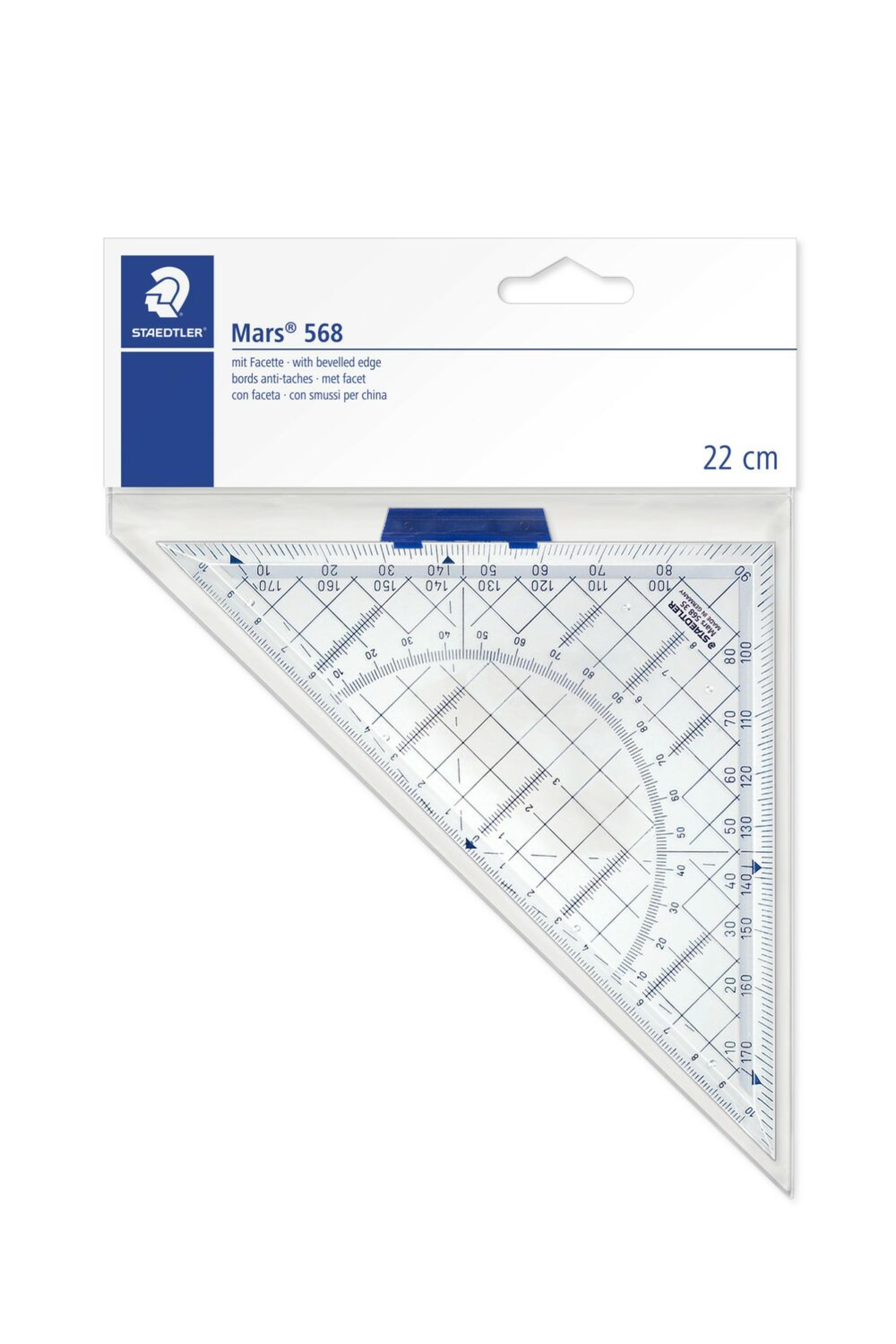 STAEDTLER Geodreieck 22cm Acryl m.Griff trans