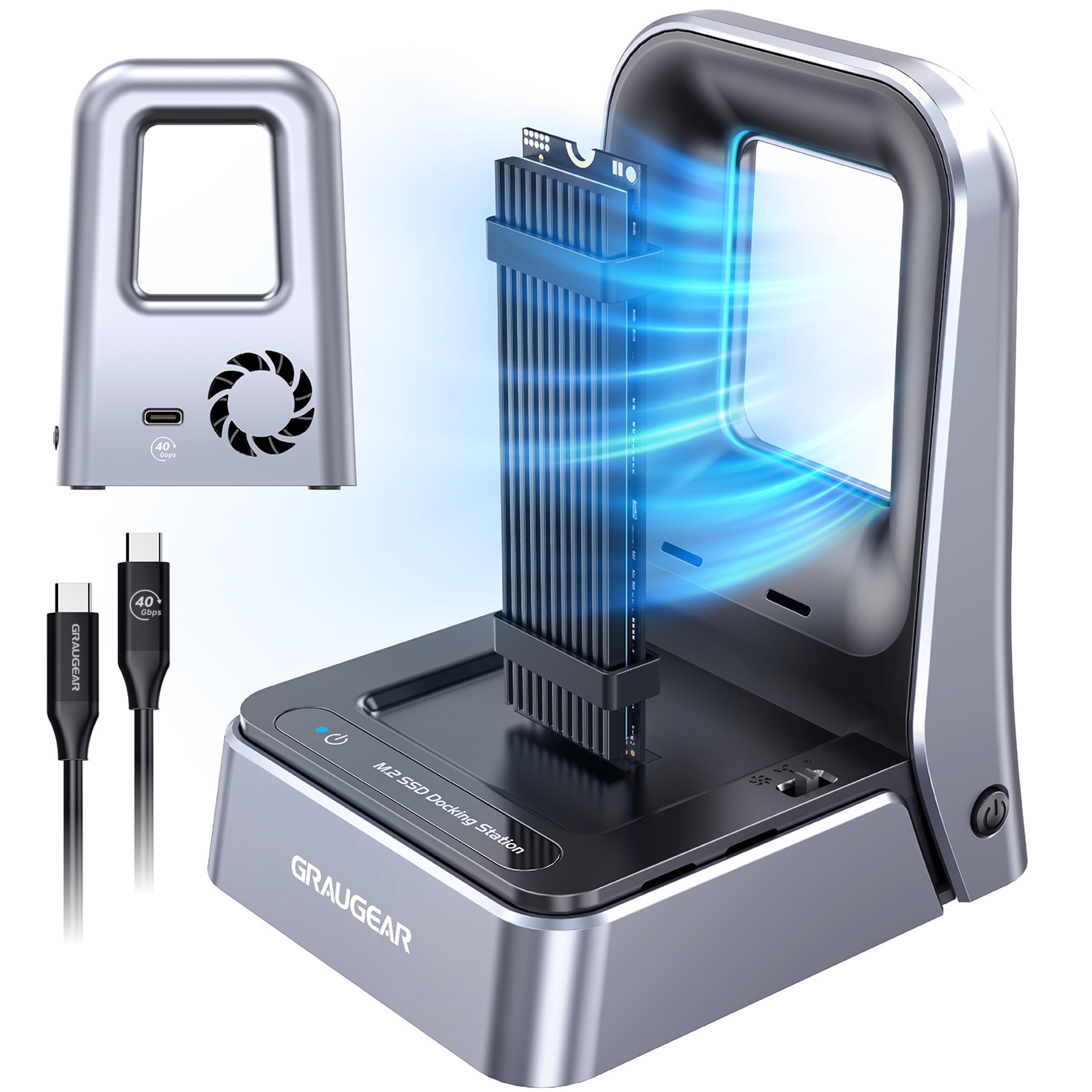 GRAUGEAR Docking Station 4.0 fuer M.2 PCIe Gen4x4 NVMe SSD