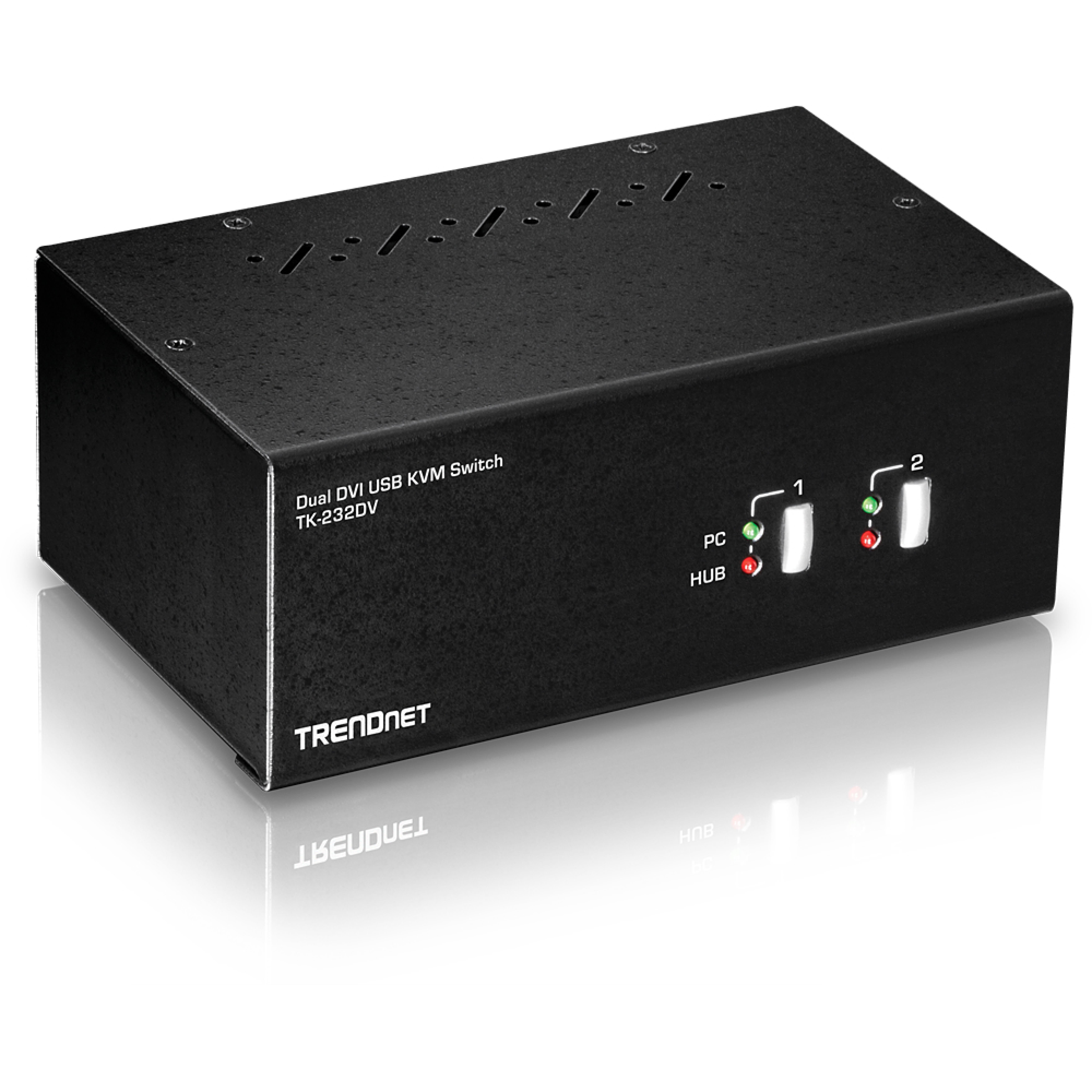 TRENDnet KVM Switch 2-Port DVI USB mit Audio USB 2.0 Hub