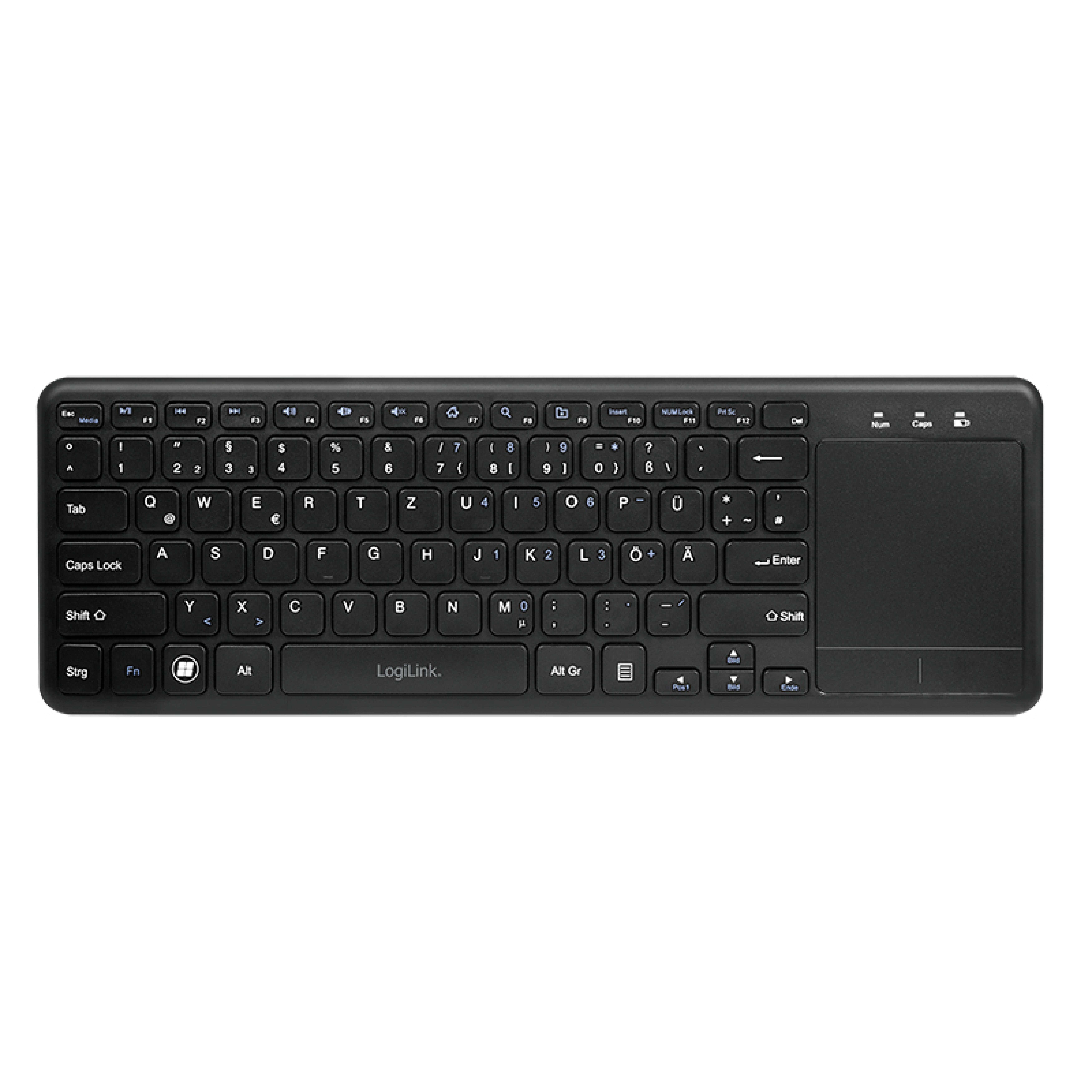Logilink Tastatur Wireless mit Touchpad, 2,4 GHz, schwarz