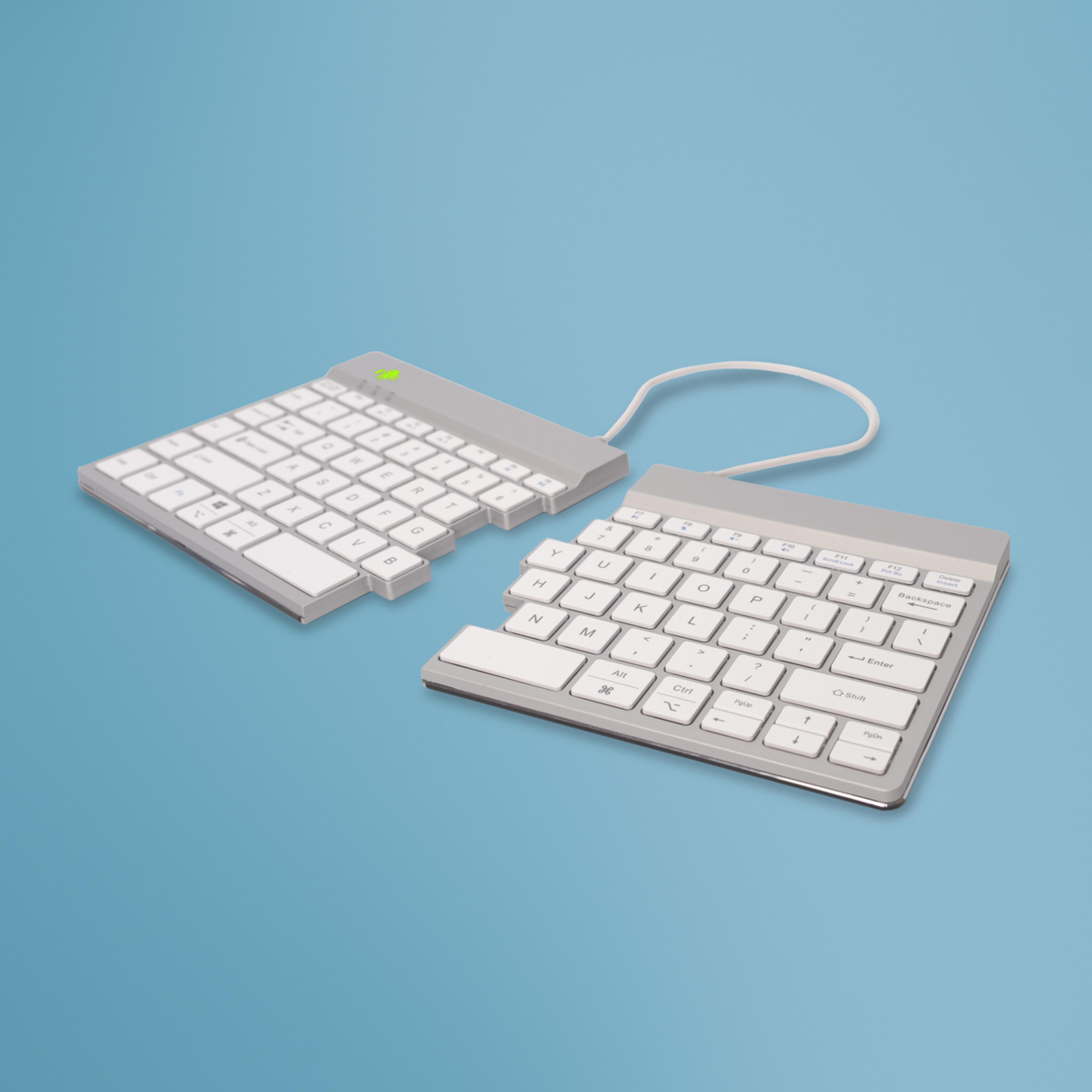 R-Go Tastatur Split Break US-Layout kabellos weiss
