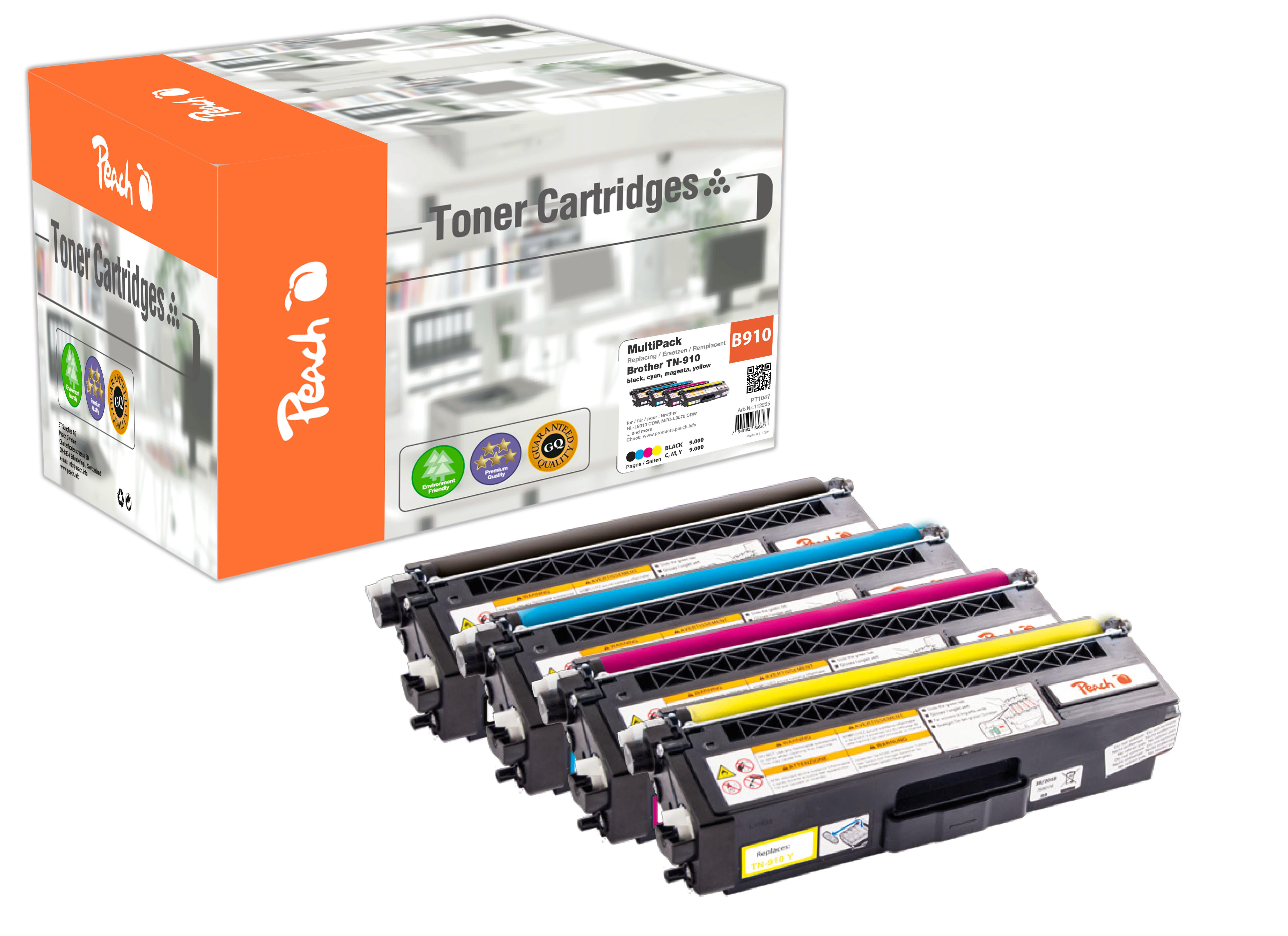Peach Toner Brother TN-910 HL-L-9310 CDW MultiPack bk,c,m,y remanufact