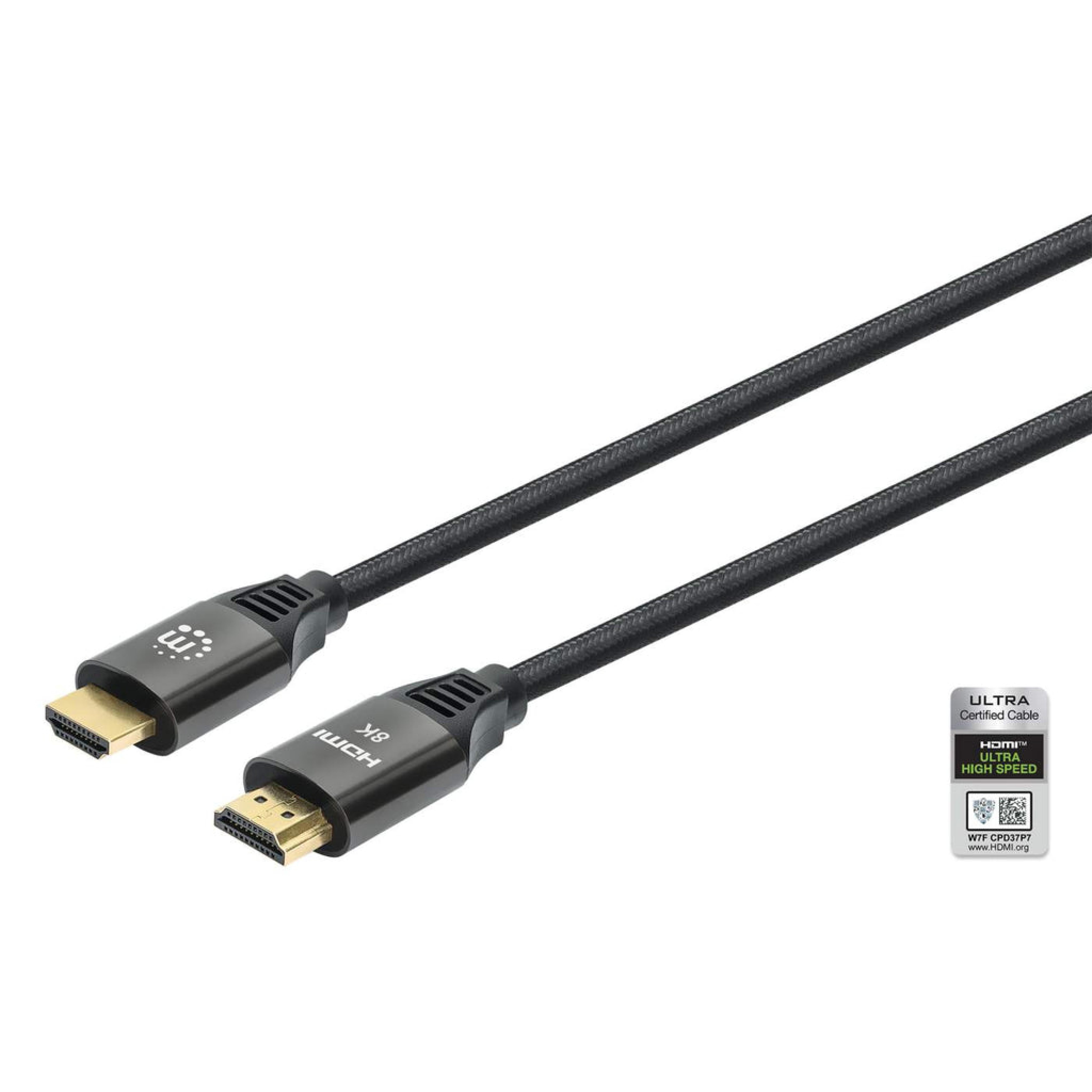 MANHATTAN 8K@60Hz HDMI-Kabel mit Ethernet-Kanal St./St. 1m