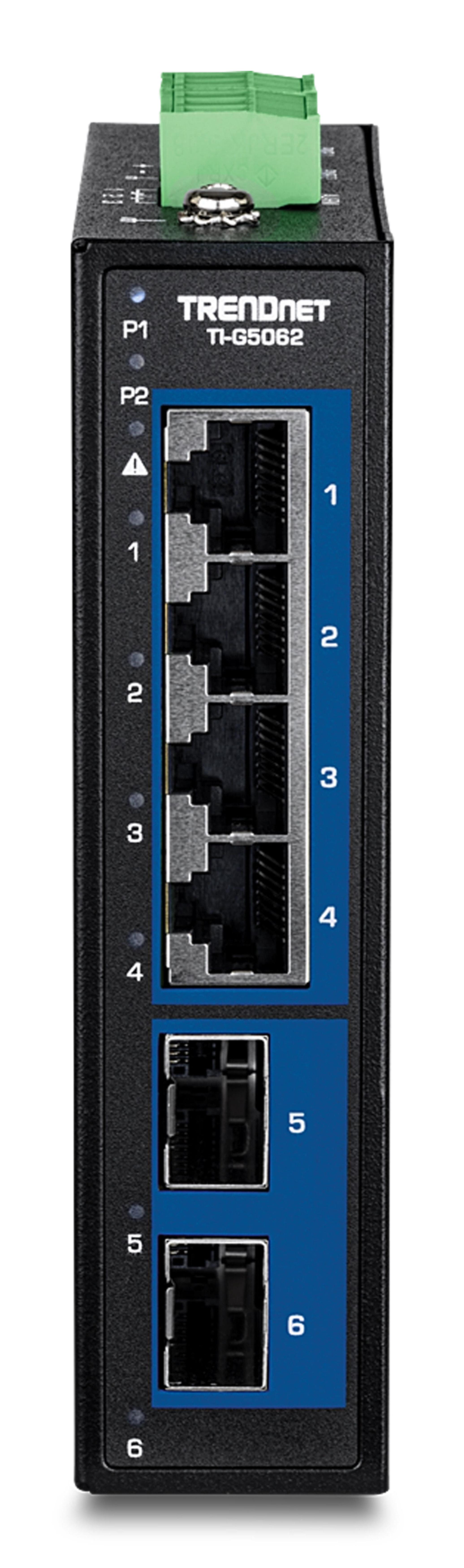 TRENDnet 6-Port Industrial 2.5G DIN-Rail Switch with 10G SFP