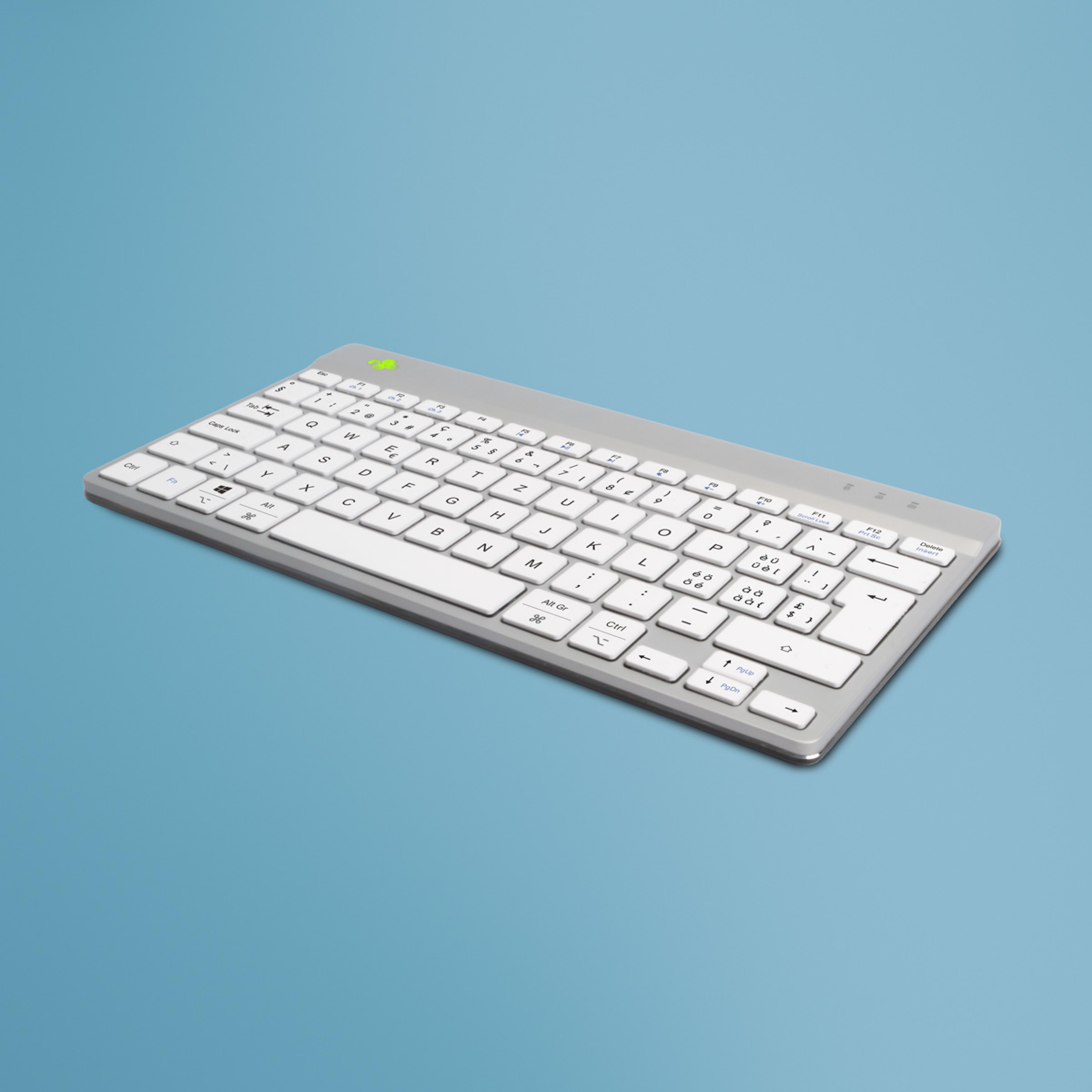 R-Go Tastatur Compact Break DE-Layout kabellos Weiss