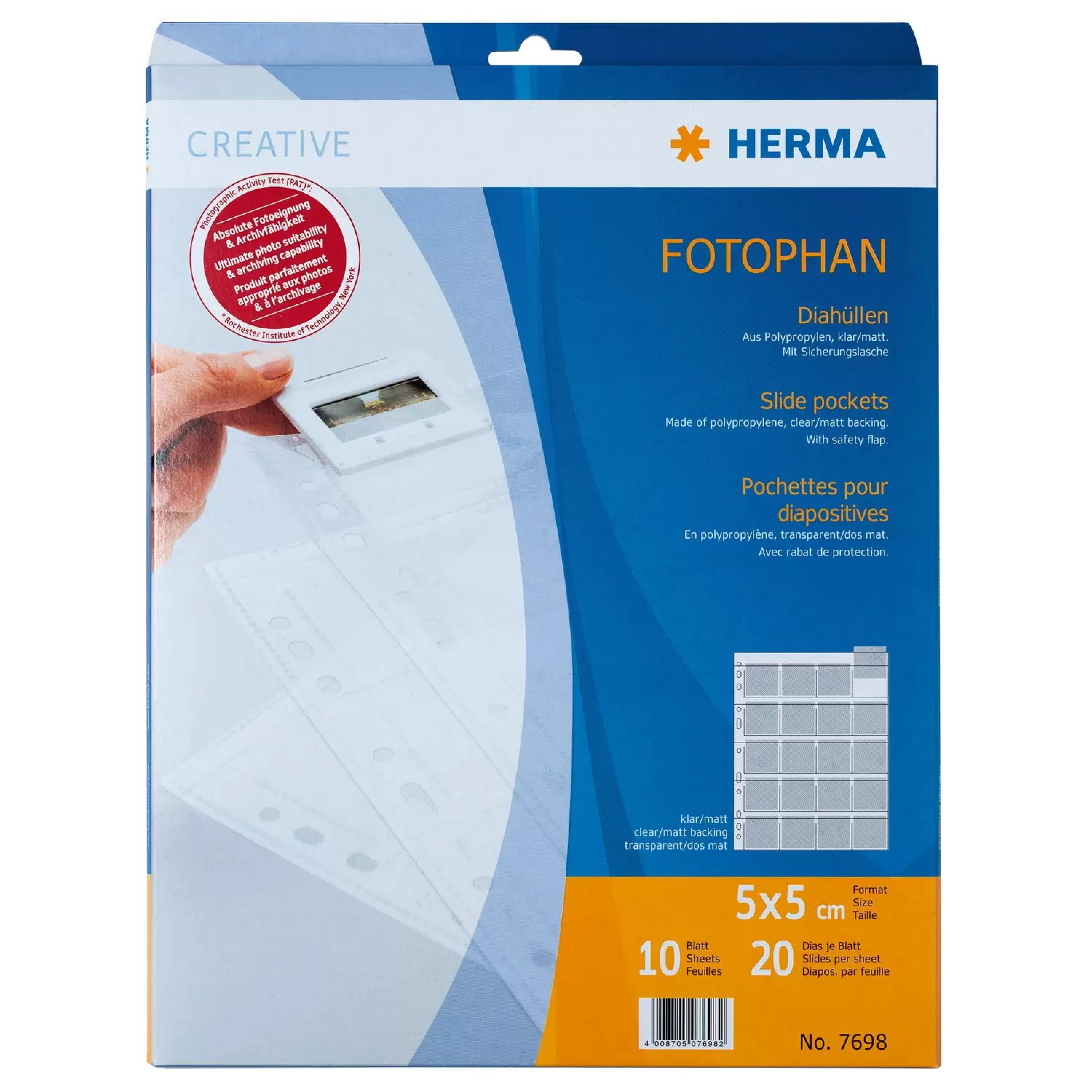 HERMA Diahuellen fuer Kleinbild-Dias 10 Huellen klar/matt