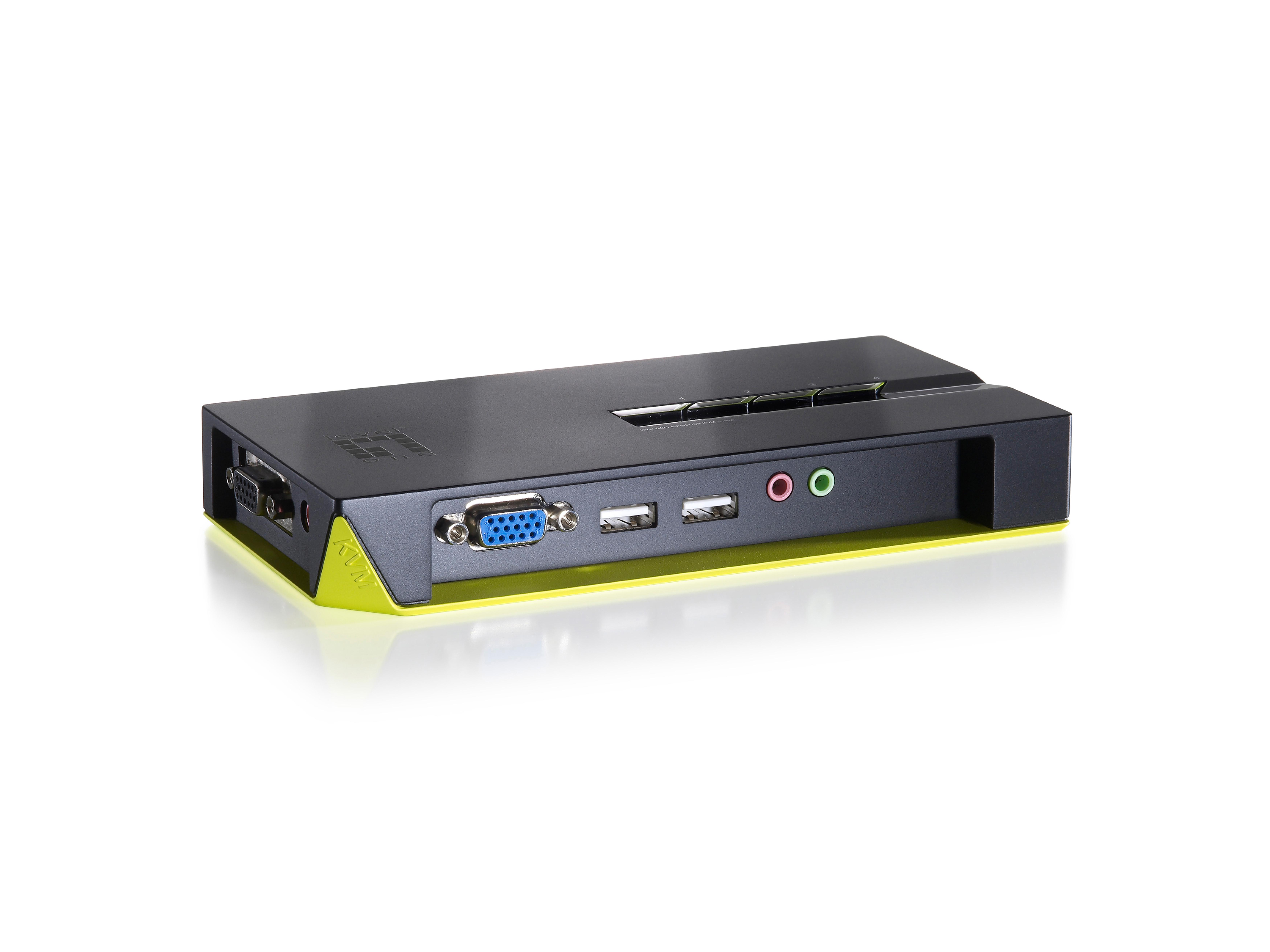 LevelOne KVM Switch 4-Port USB VGA audio support sw