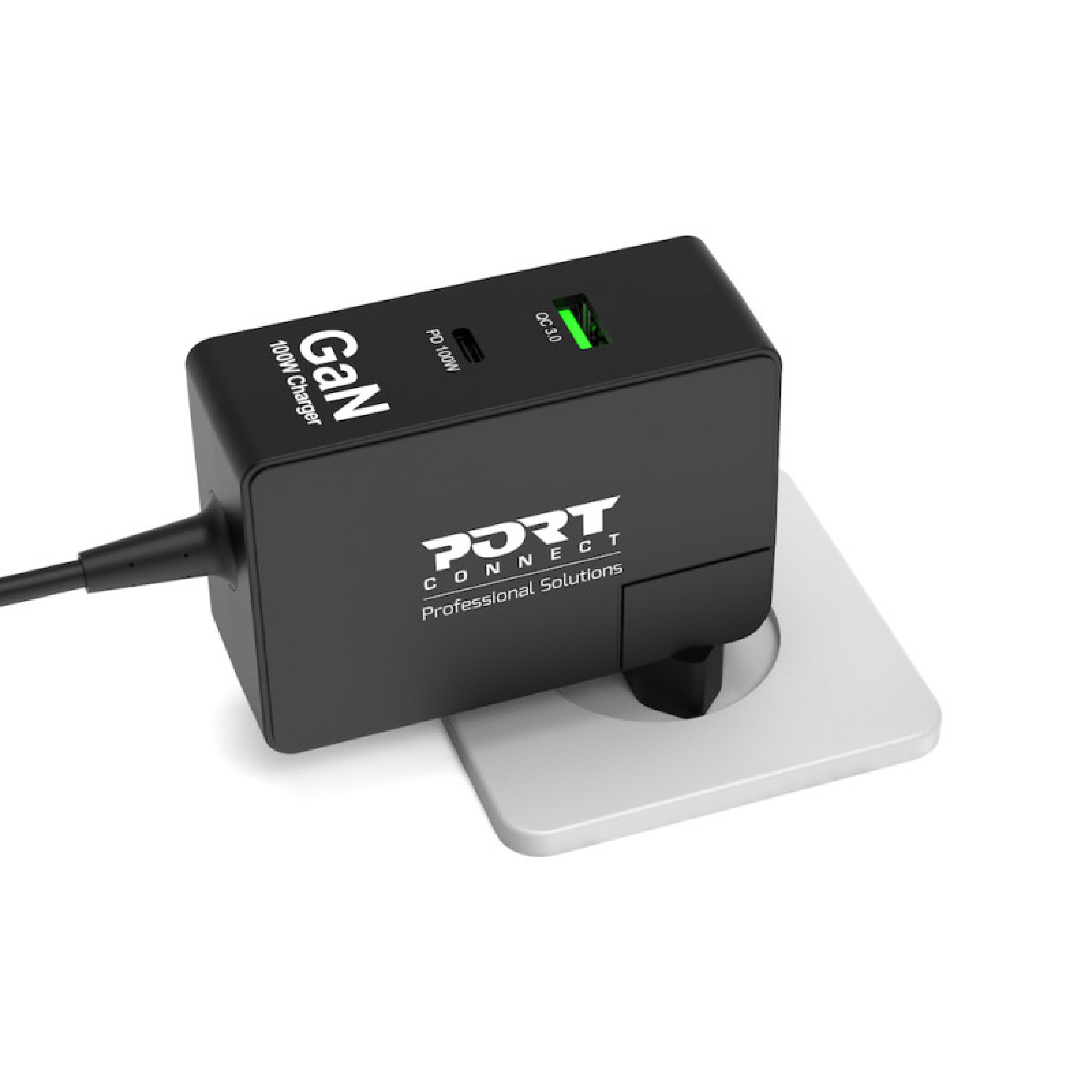 Port USB-C Ladegeraet GaN 100W USB-C/A Reiseadapter
