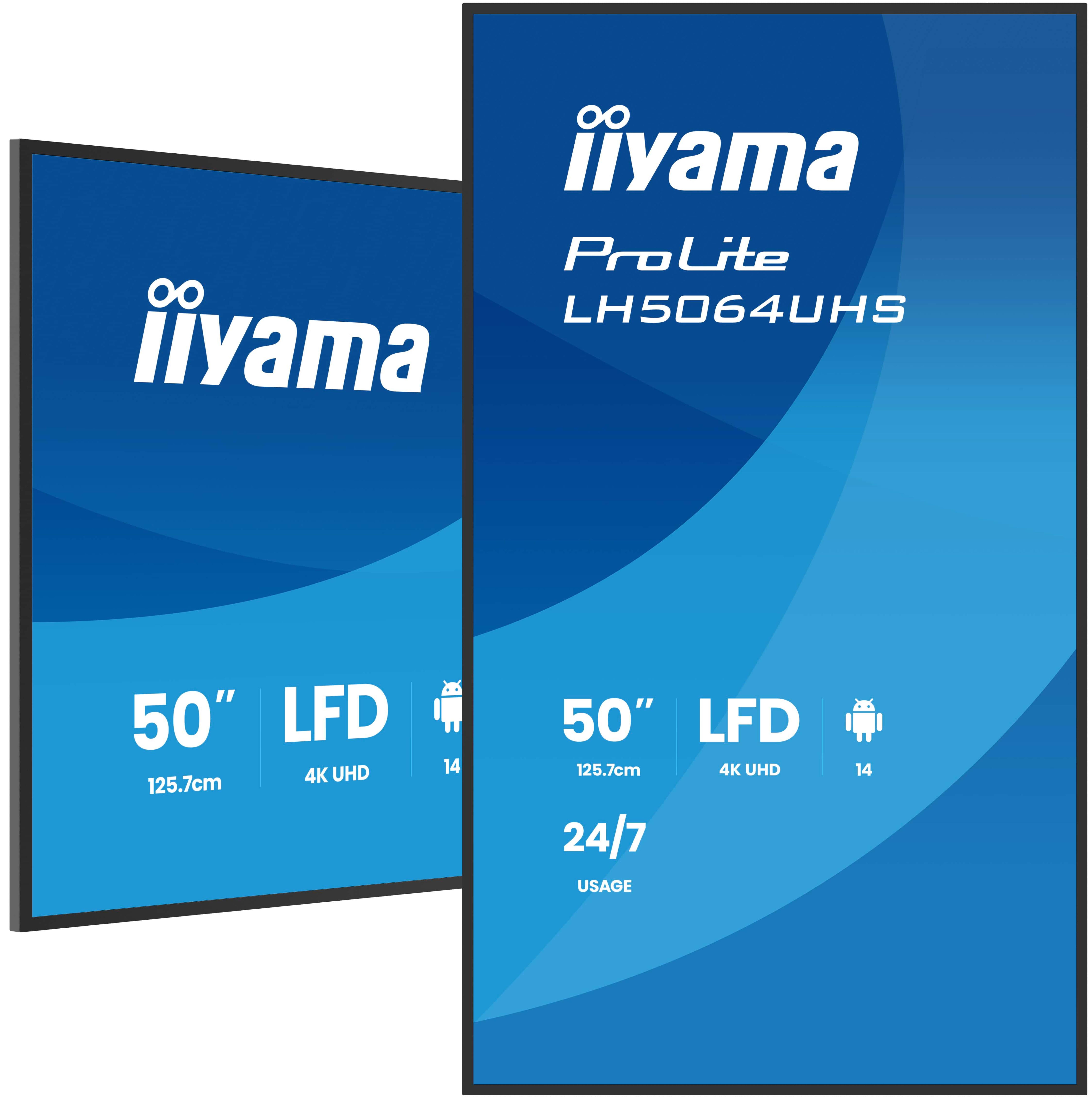 IIYAMA 125.7cm(49.5") LH5064UHS-B1AG 16:9 2xHDMI+1xUSB-C 4K (Spediti
