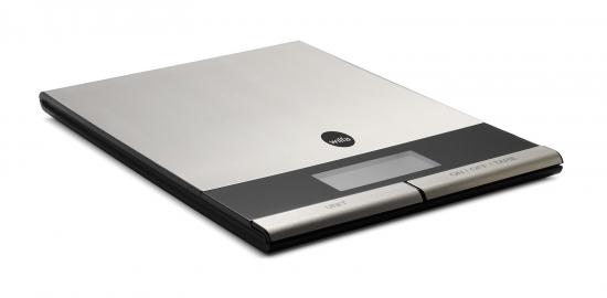 Flache digitale Küchenwaage aus Edelstahl mit LCD-Display