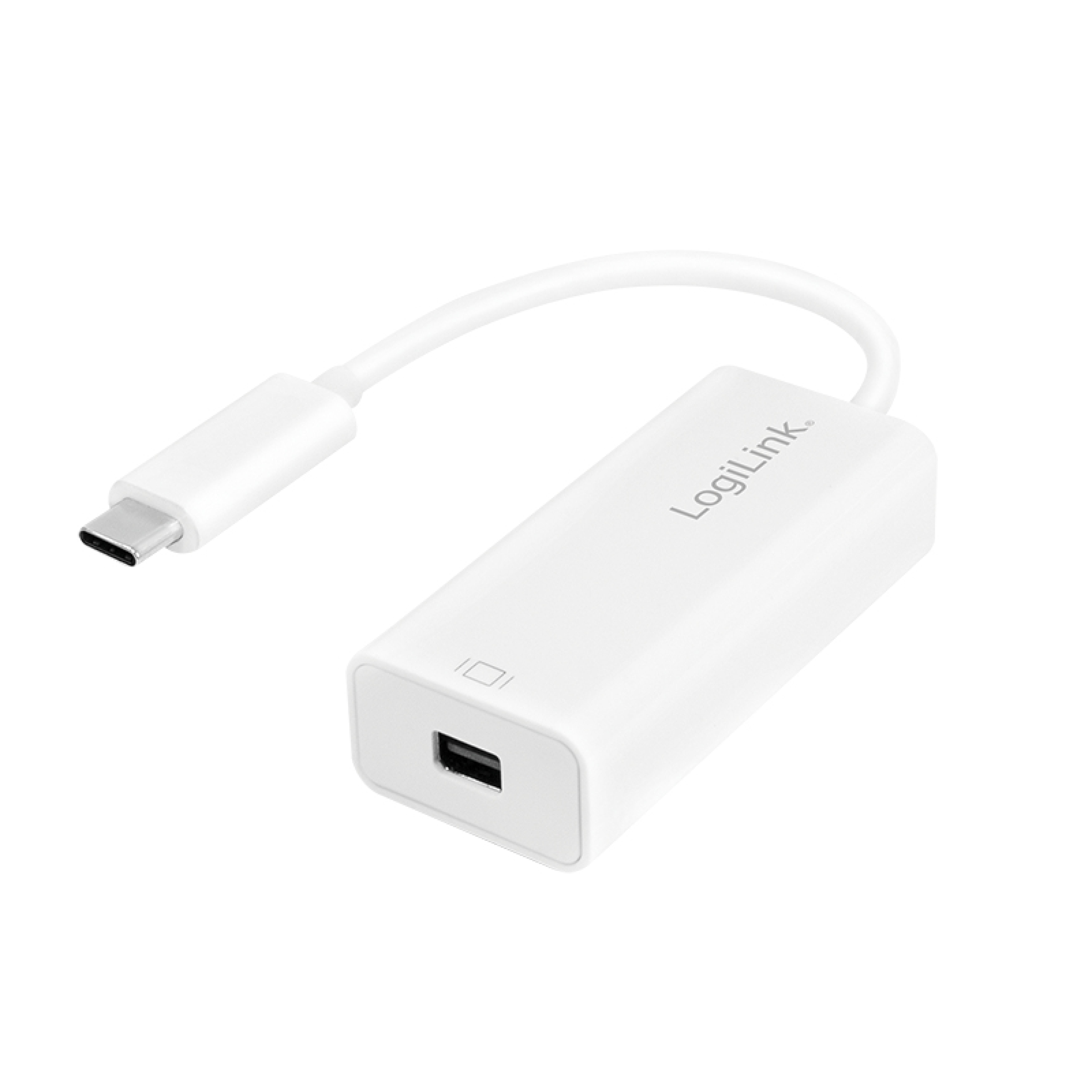 Logilink Adapter USB 3.2 Gen 1x1 to Mini DP, USB-C, weiss