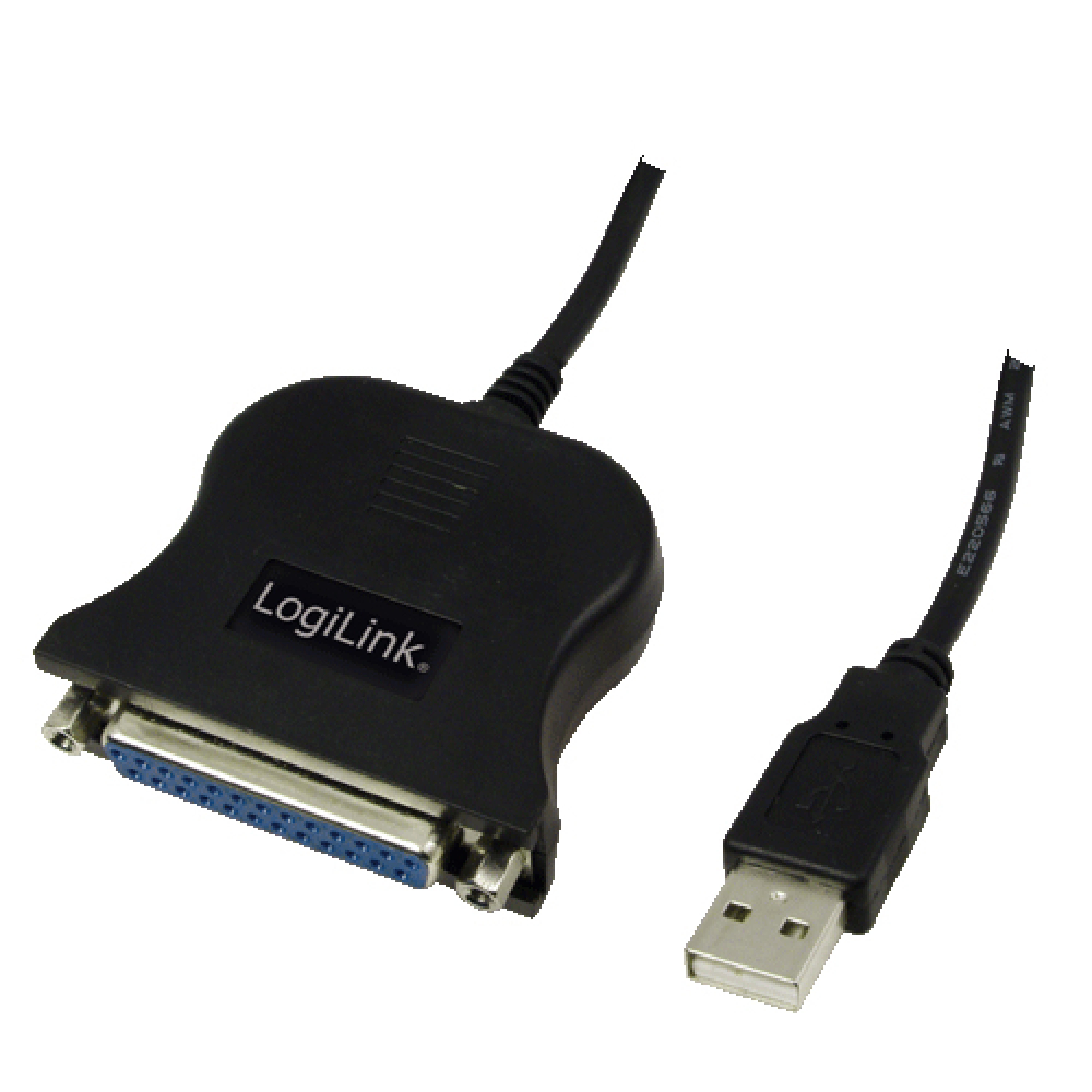 Logilink USB-Kabel D-Sub 25-pin parallel St/Bu 1.80m bk
