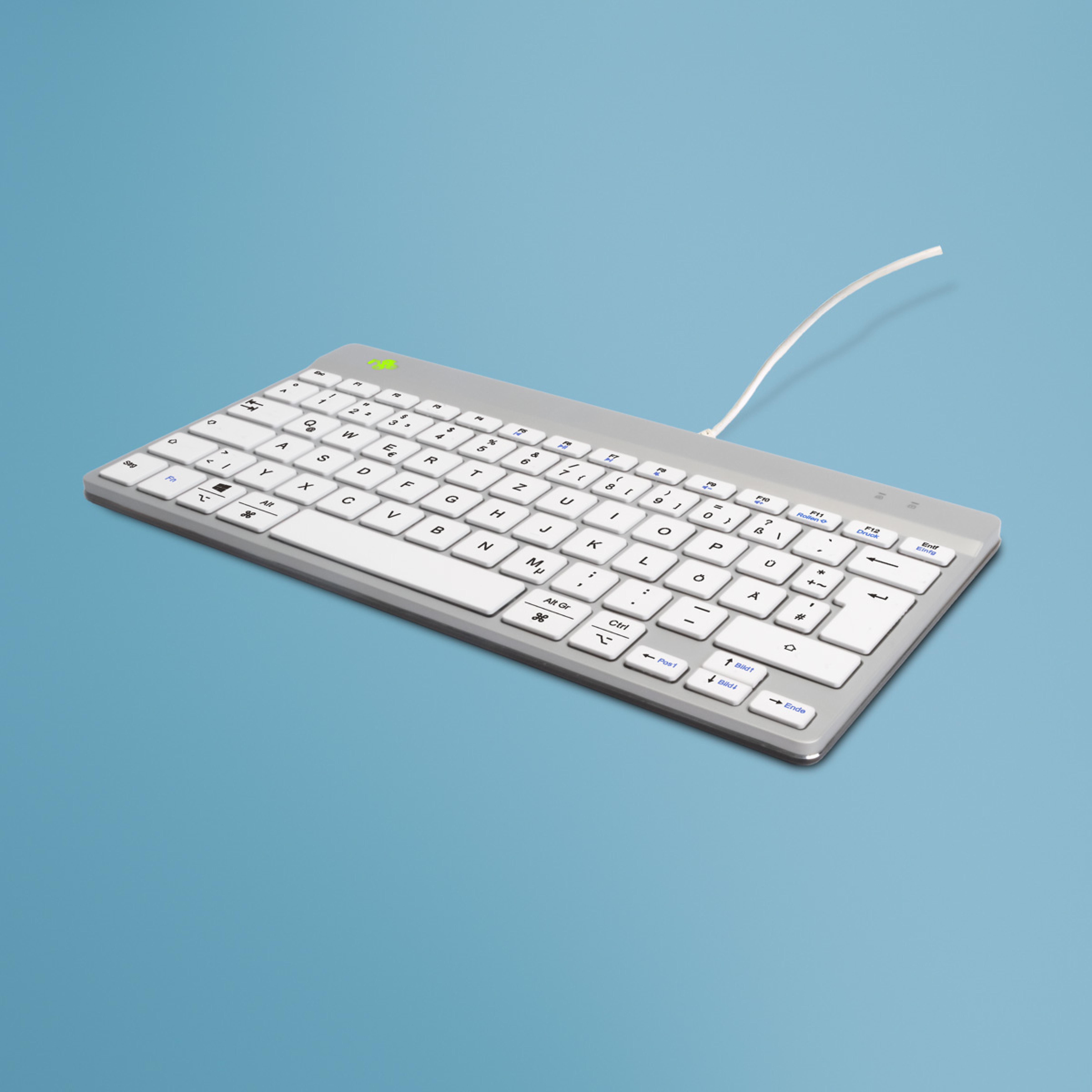 R-Go Tastatur Compact Break DE-Layout verkabelt weiss