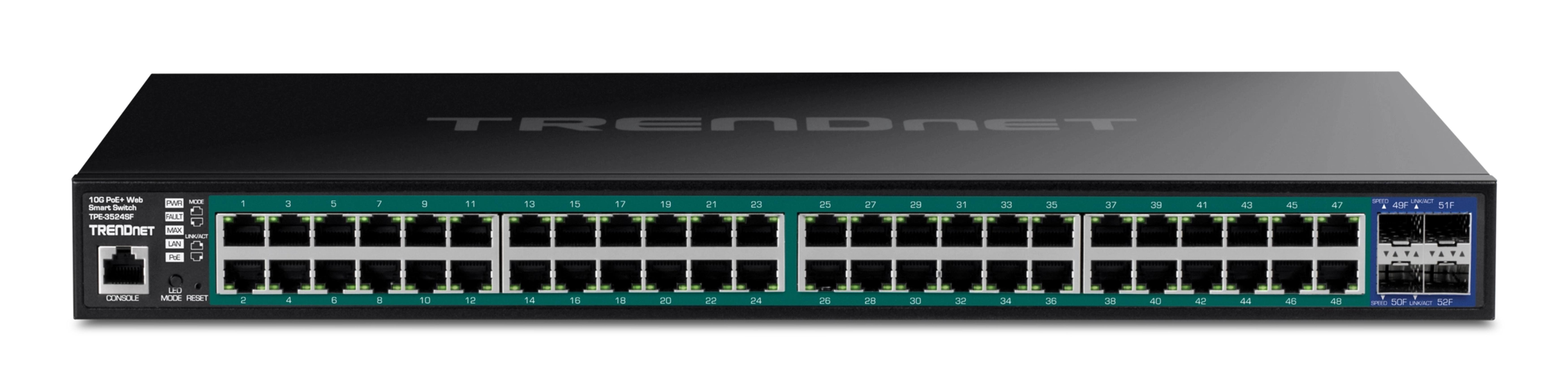 TRENDnet 52-Port Gigabit Web Smart 740W PoE+ Switch 10G SFP+