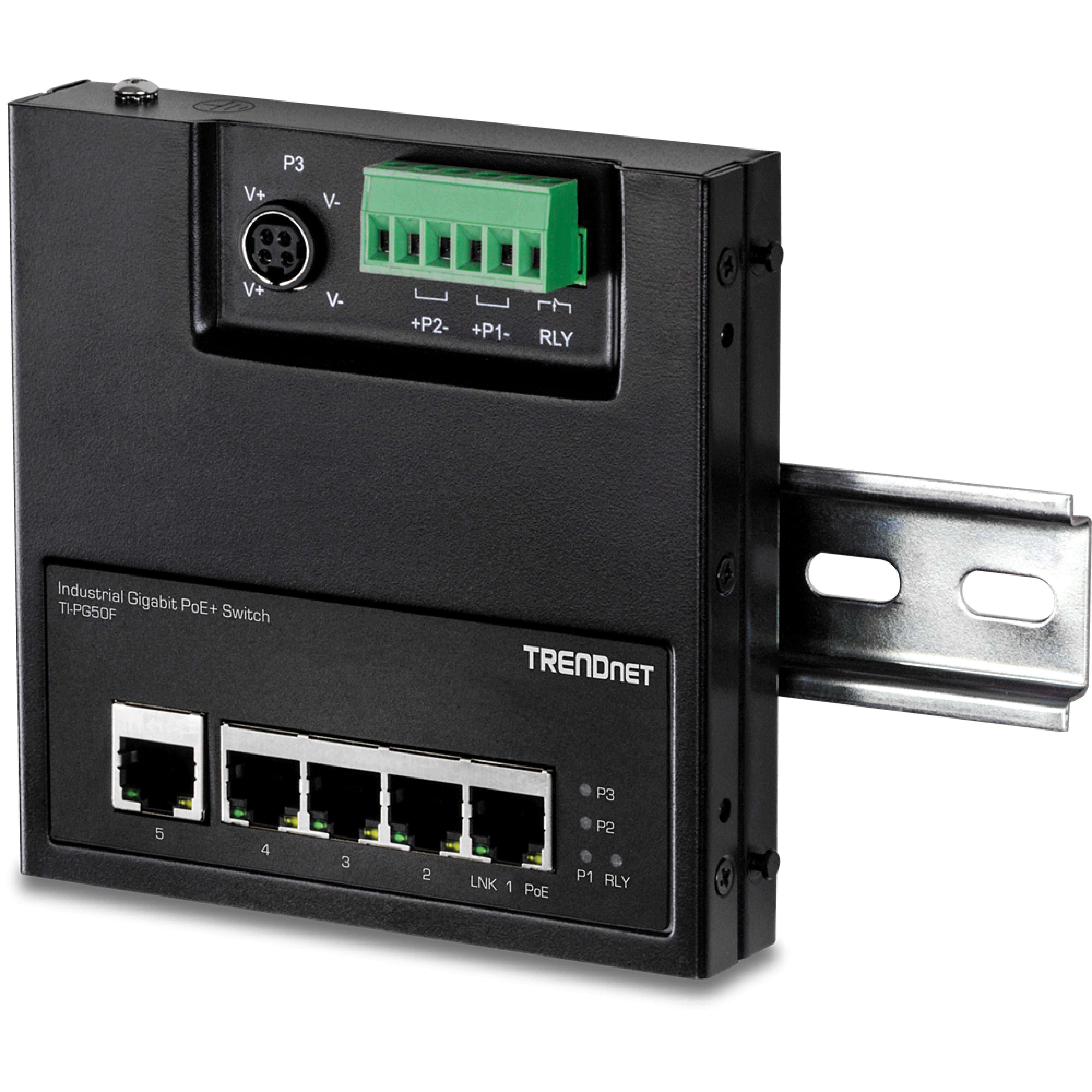 TRENDnet Industrie Switch 5 Port Gbit Unman. PoE+ FA Metall
