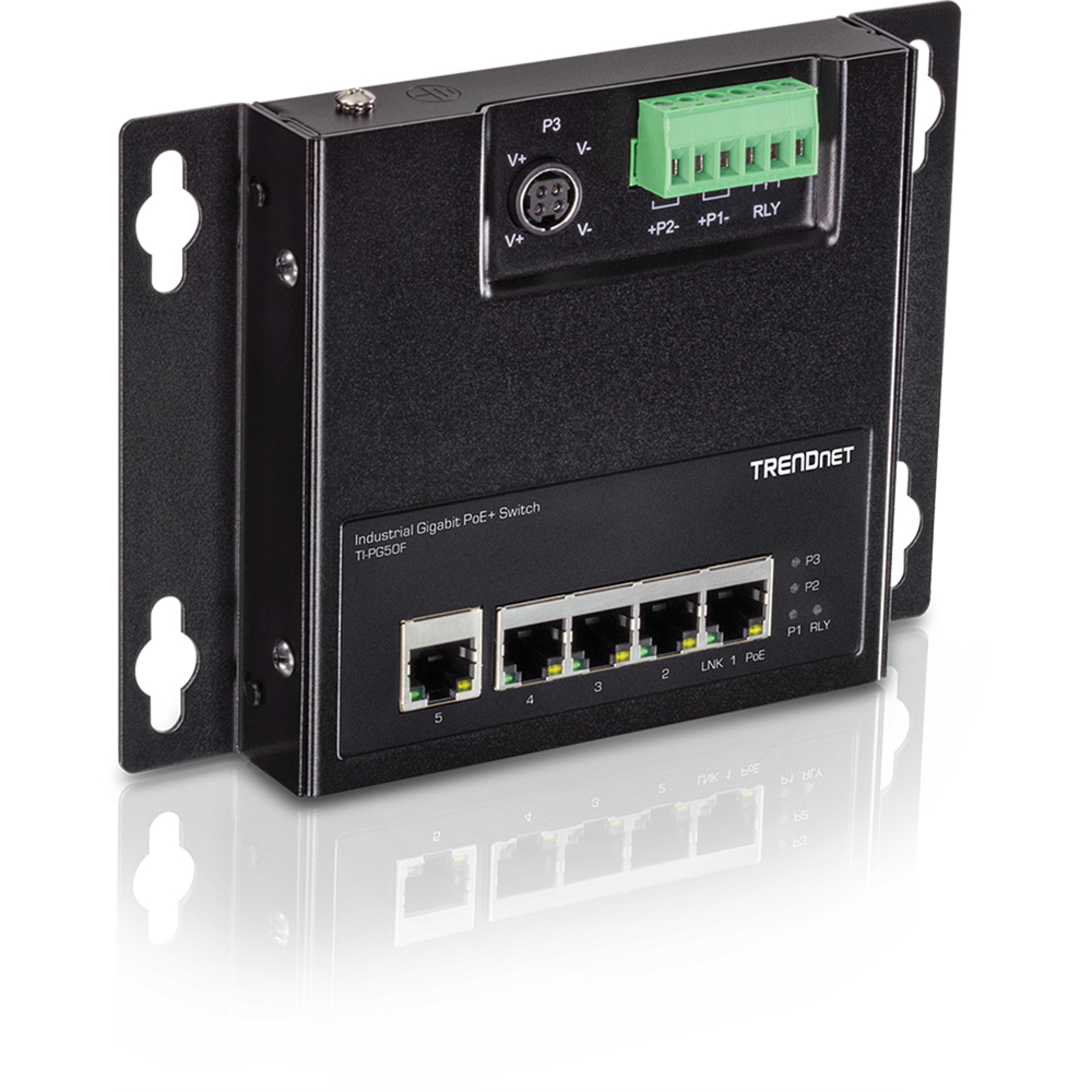TRENDnet Industrie Switch 5 Port Gbit Unman. PoE+ FA Metall
