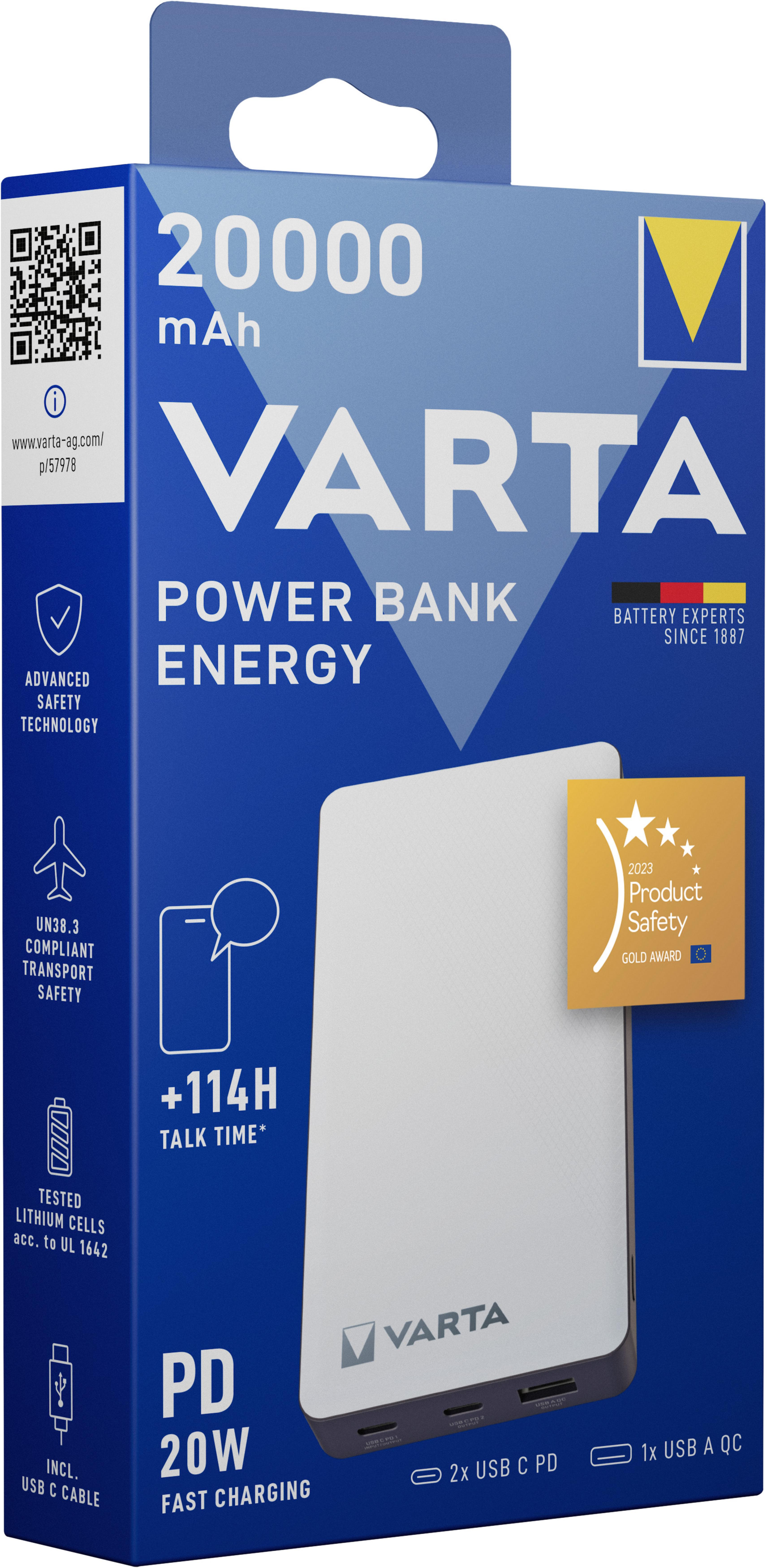 Varta Powerbank Energy 20000 mAh USB-C / USB-A