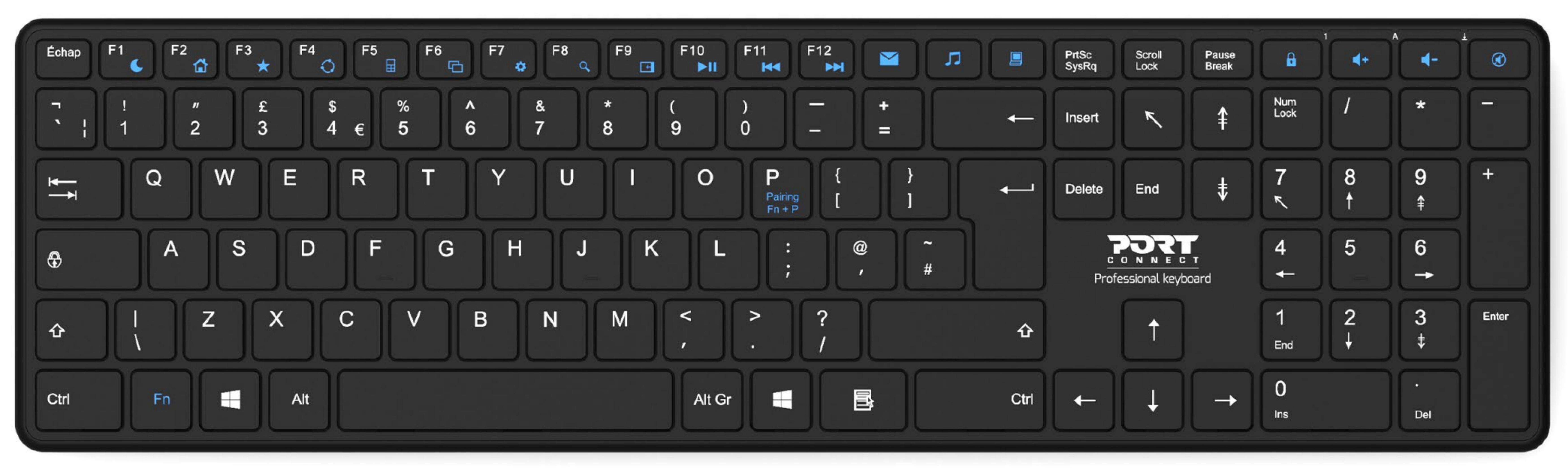 Port Tastatur kabellos Bluetooth QWERTZ Office