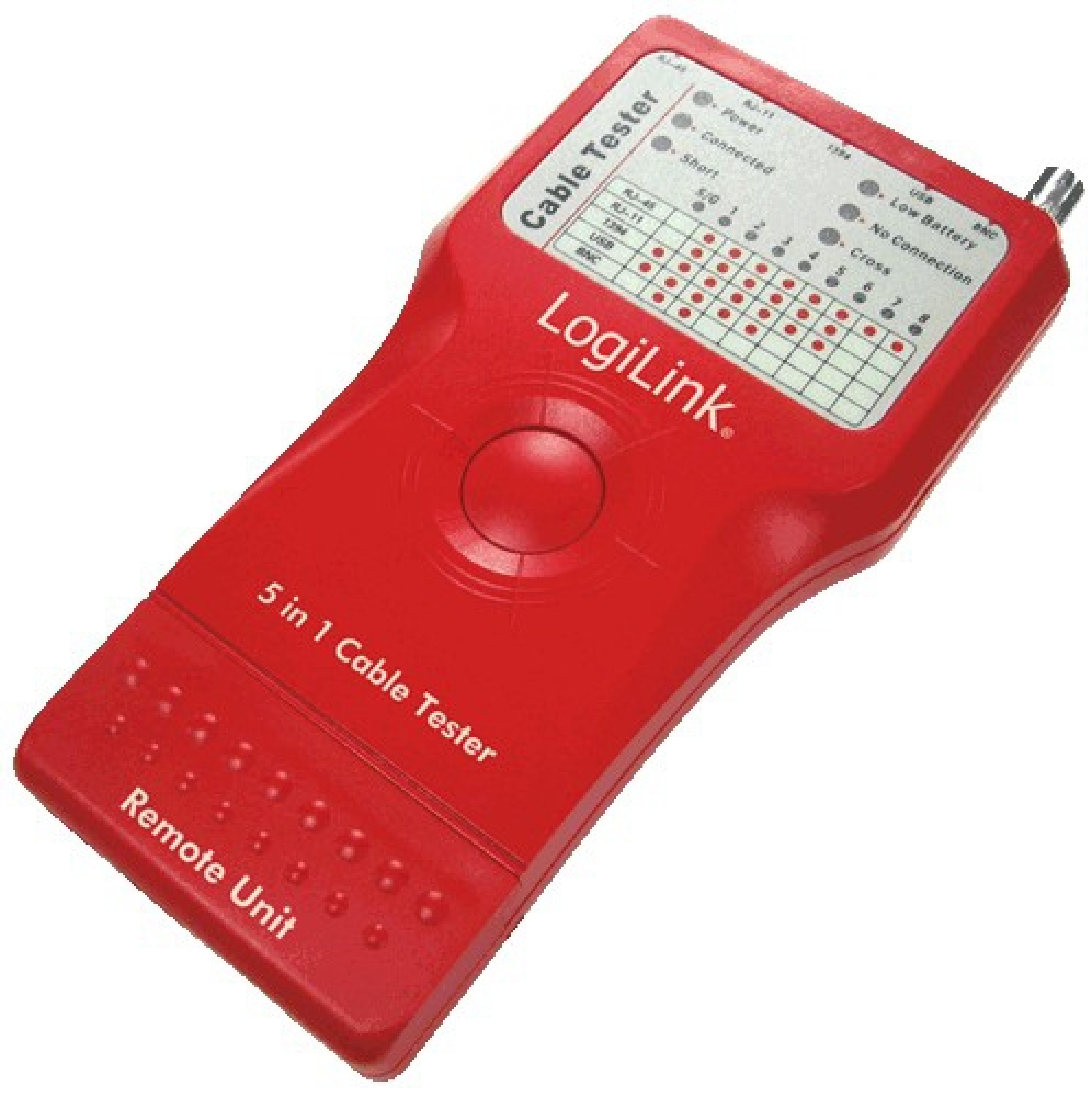Logilink Kabeltester 5in1 RJ45/RJ11/USB/BNC/IEEE1394 Stecker