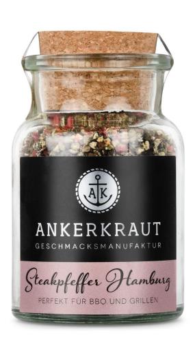 Glas mit Ankerkraut Steakpfeffer Hamburg Gewürzmischung und Korkverschluss