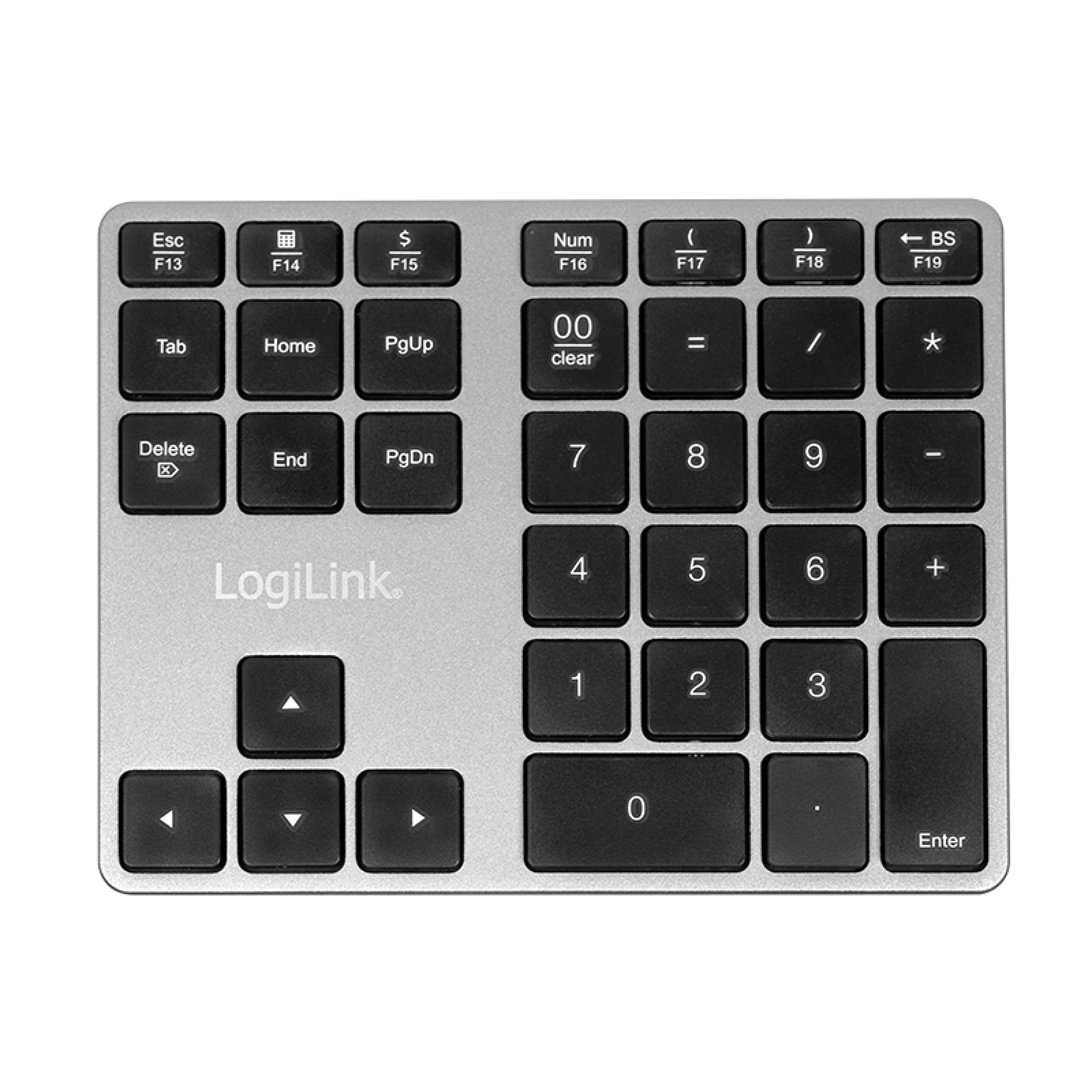 Logilink Keypad Bluetooth, mit 35 Tasten, ALU, Space grau
