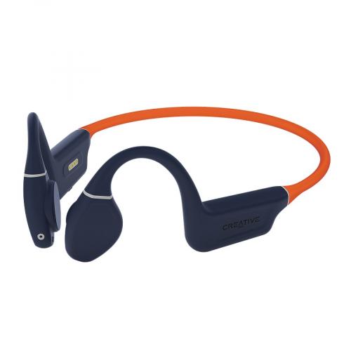 Wireless Kopfhörer in Blau und Orange mit Knochenleitung