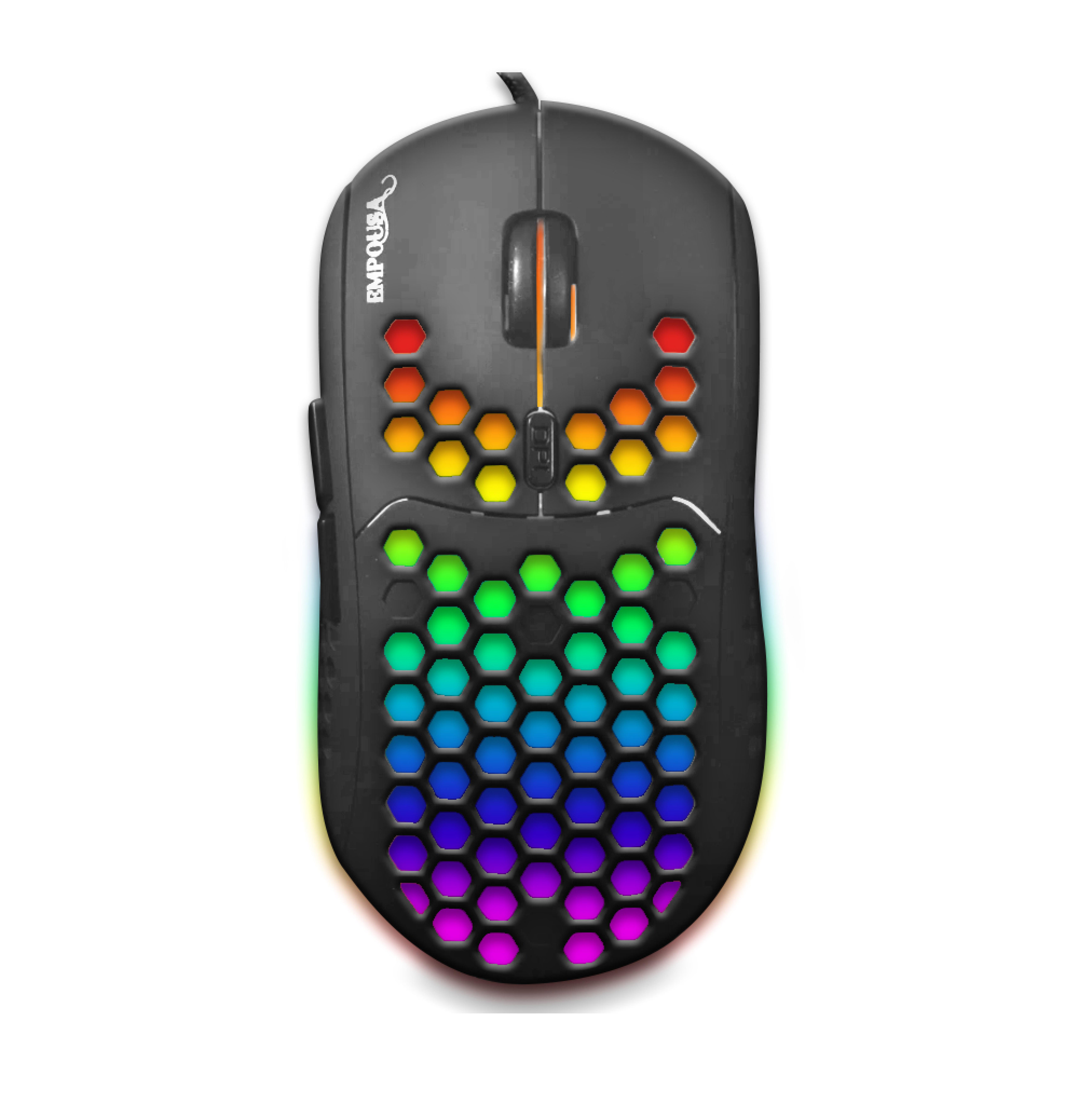 INCA Gaming Maus RGB/ 6400DPI/ 6Tasten/USB 1.50m schwarz retail