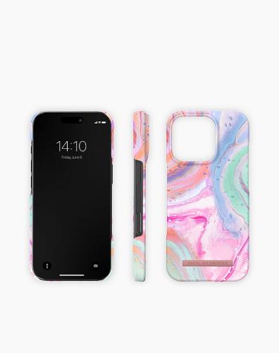 Rück- und Seitenansicht einer Handyhülle mit buntem Aquarell-Muster für iPhone